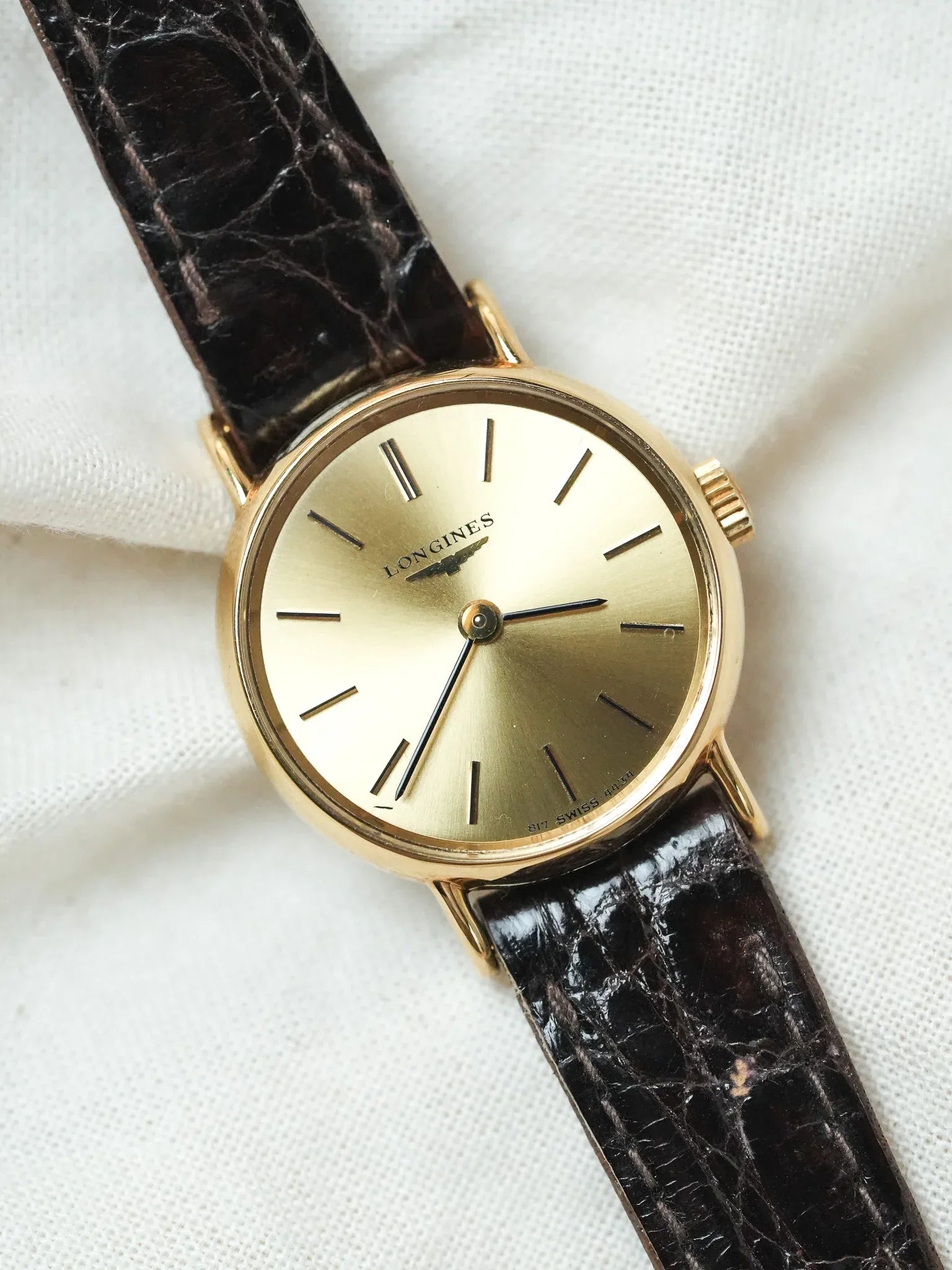 Longines- Mini Montre habillée femme plaqué Or Manuel - NOS - 1980s - Atelier Victor