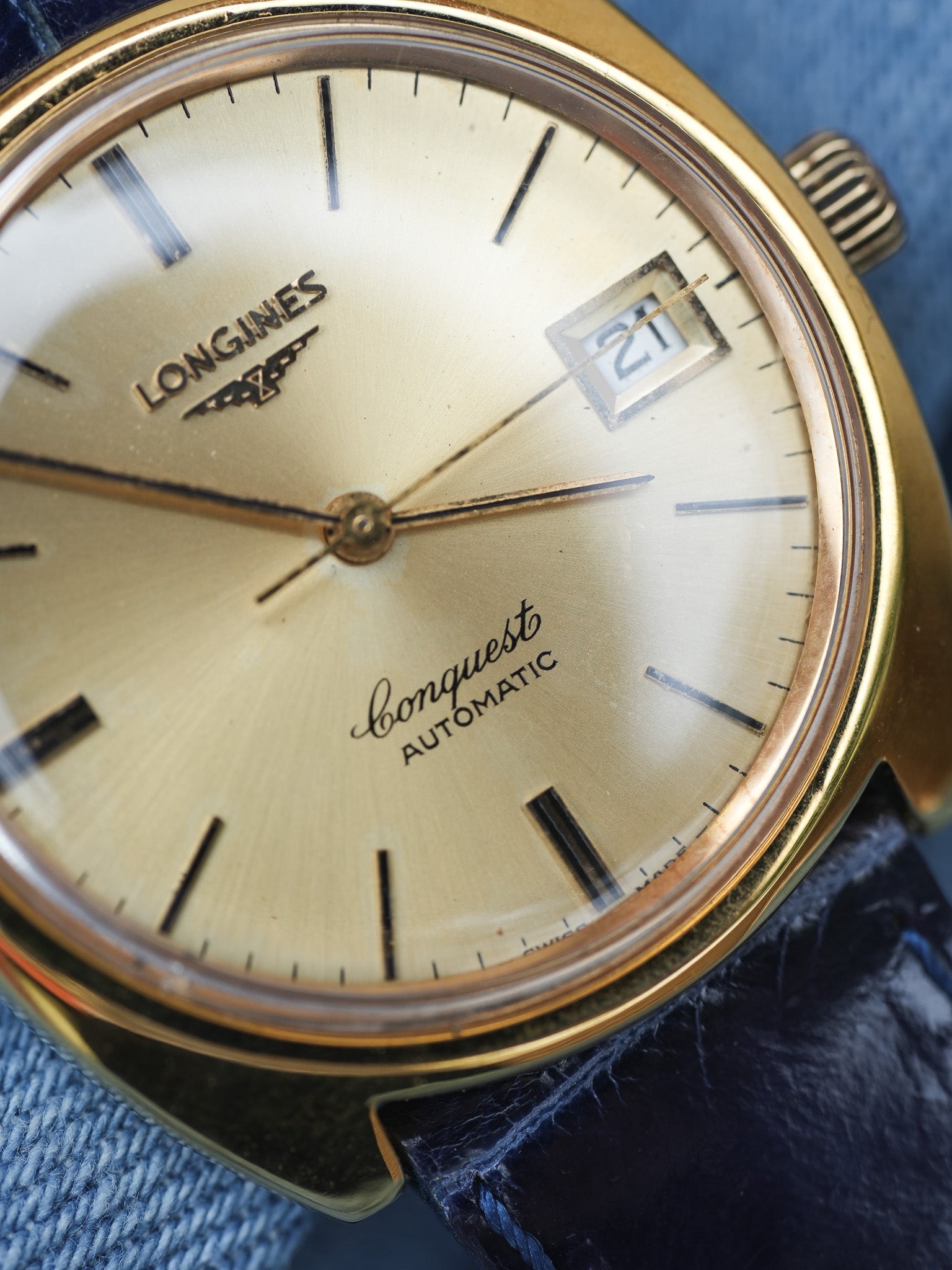 Longines - Monobloc Conquest plaqué or - 1990s - Atelier Victor - Vintage  Shop