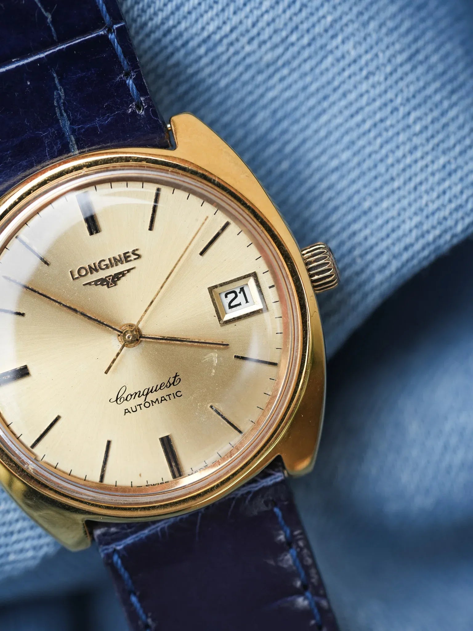 Longines - Monobloc Conquest plaqué or - 1990s - Atelier Victor - Vintage  Shop