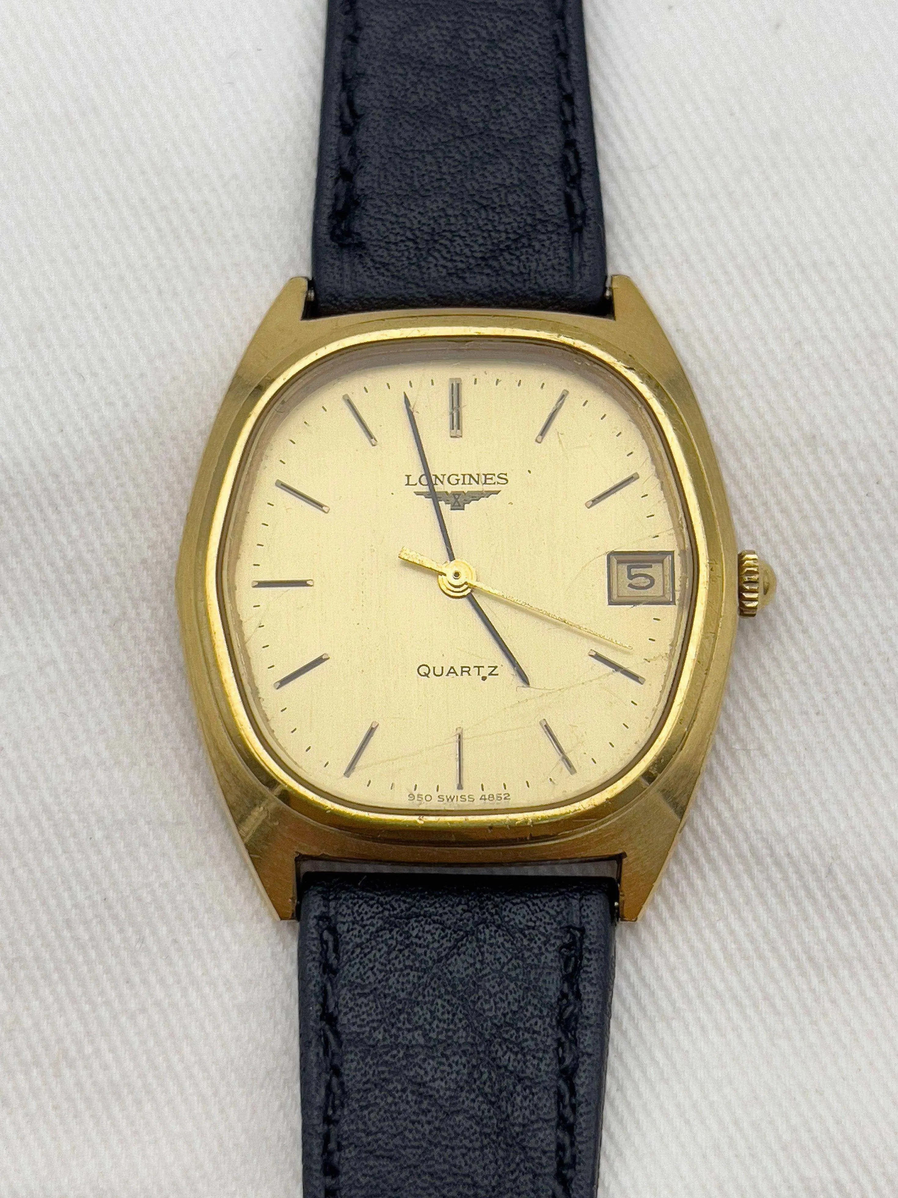 Longines - Plaqué or date Tonneau - 1979 - Atelier Victor Paris - Vintage Watch Shop Dubai