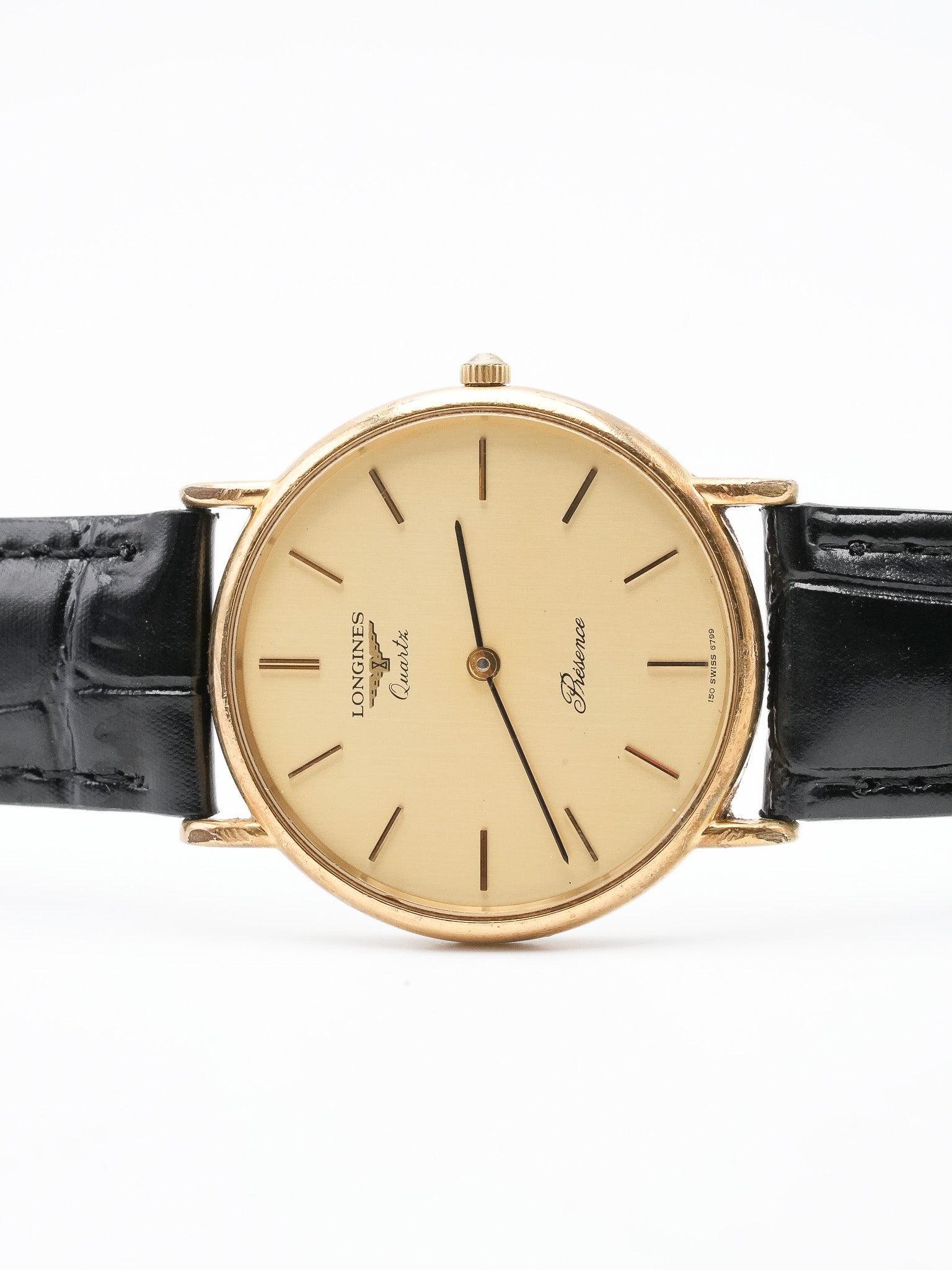 Longines - Présence Dress Watch Cadran Or - 1980s - Atelier Victor Paris - Vintage Watch Shop Dubai