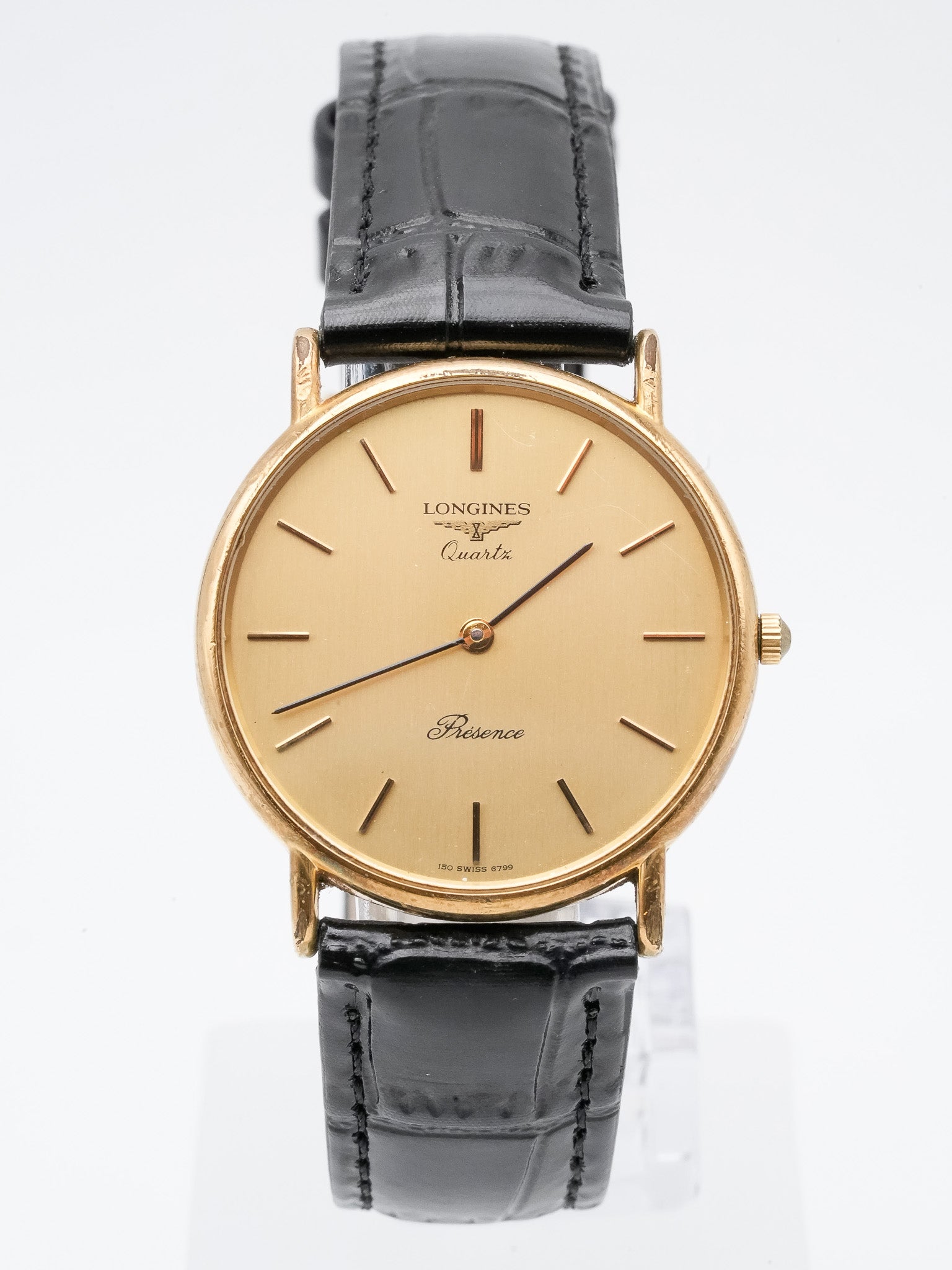 Longines - Présence Dress Watch Cadran Or - 1980s - Atelier Victor Paris - Vintage Watch Shop Dubai