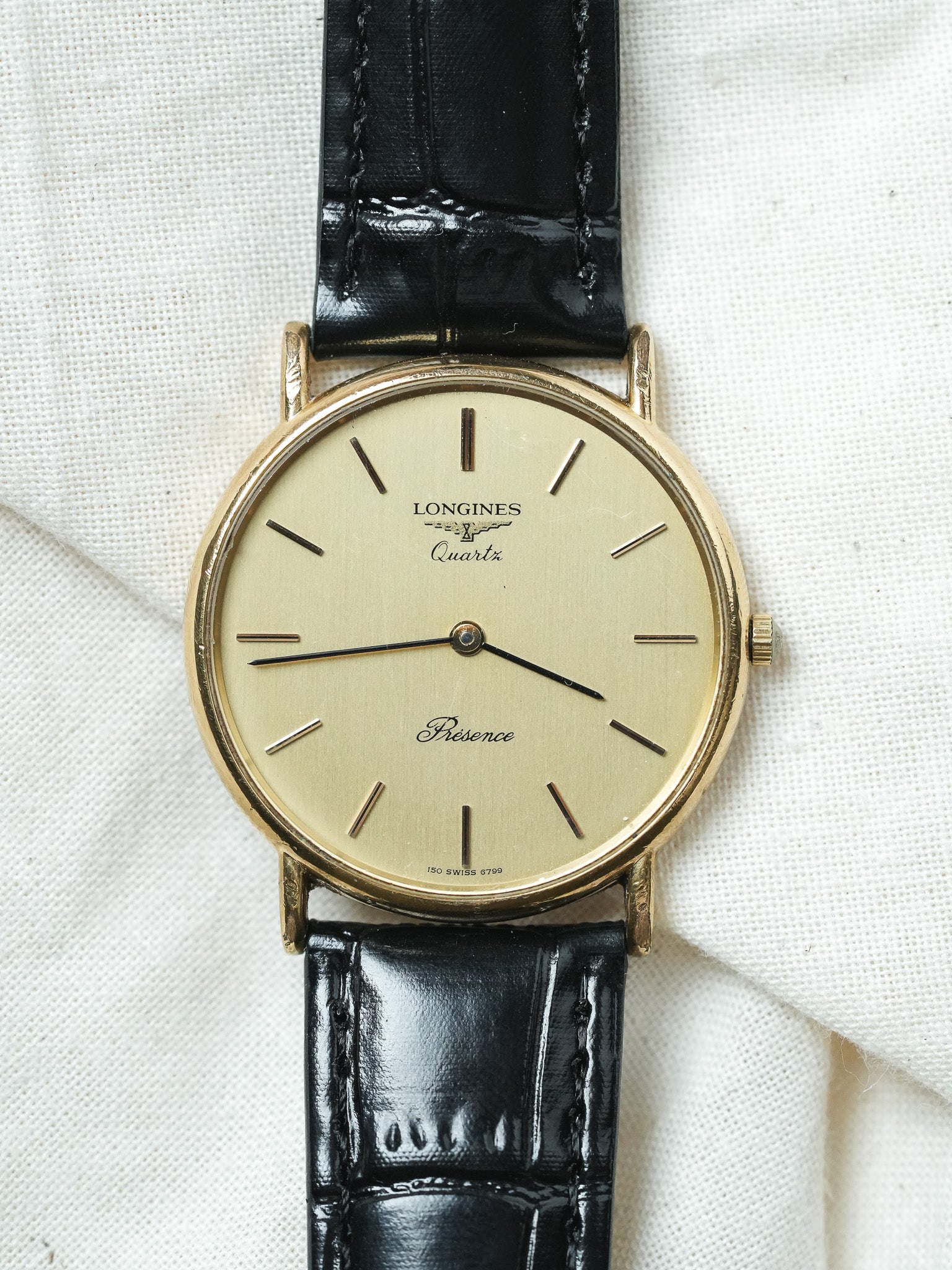 Longines - Présence Quartz Or Cadran Or - 1980s - Atelier Victor - Vintage  Shop