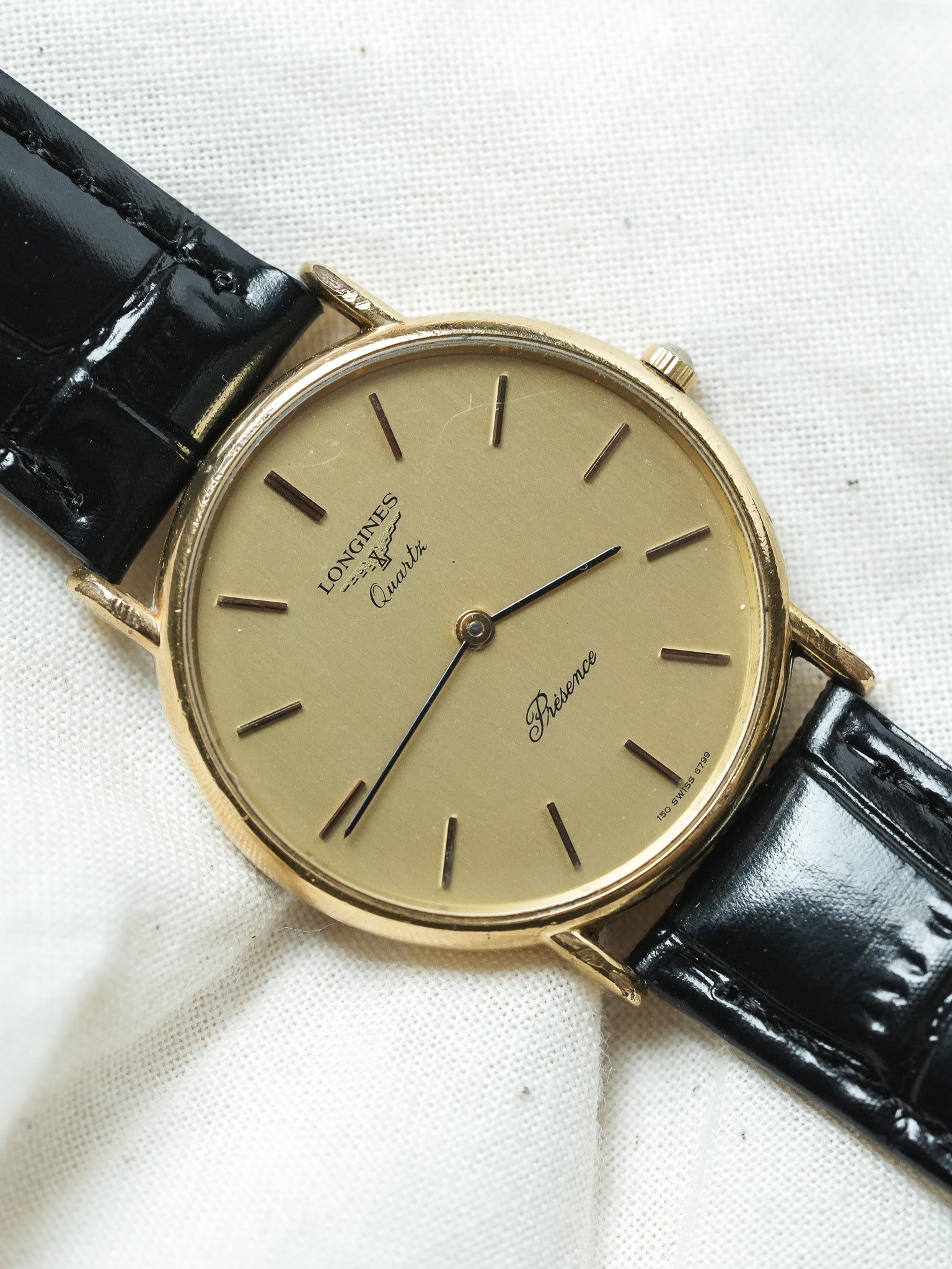 Longines - Présence Quartz Or Cadran Or - 1980s - Atelier Victor - Vintage  Shop