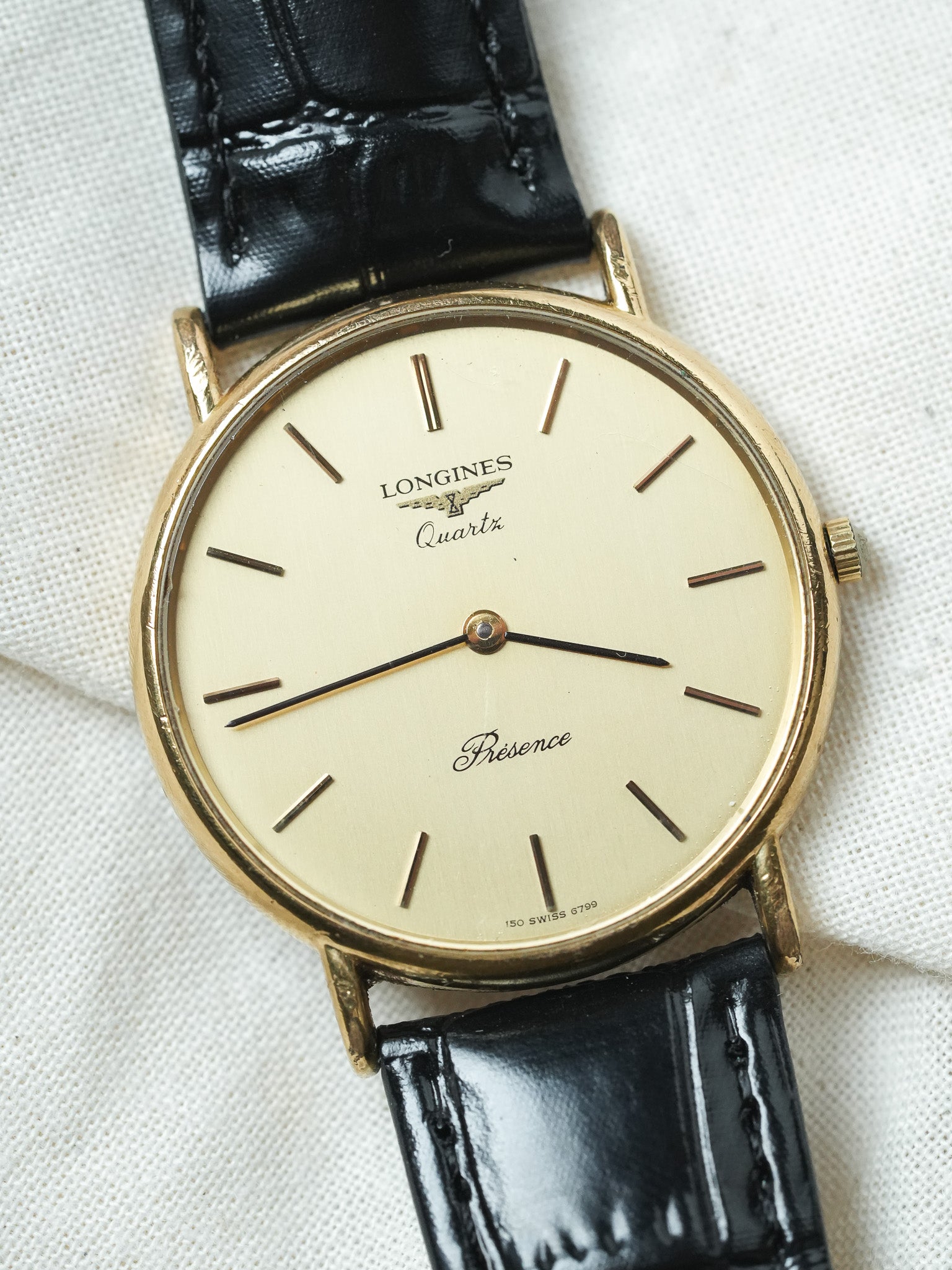 Longines - Présence Quartz Or Cadran Or - 1980s - Atelier Victor - Vintage  Shop