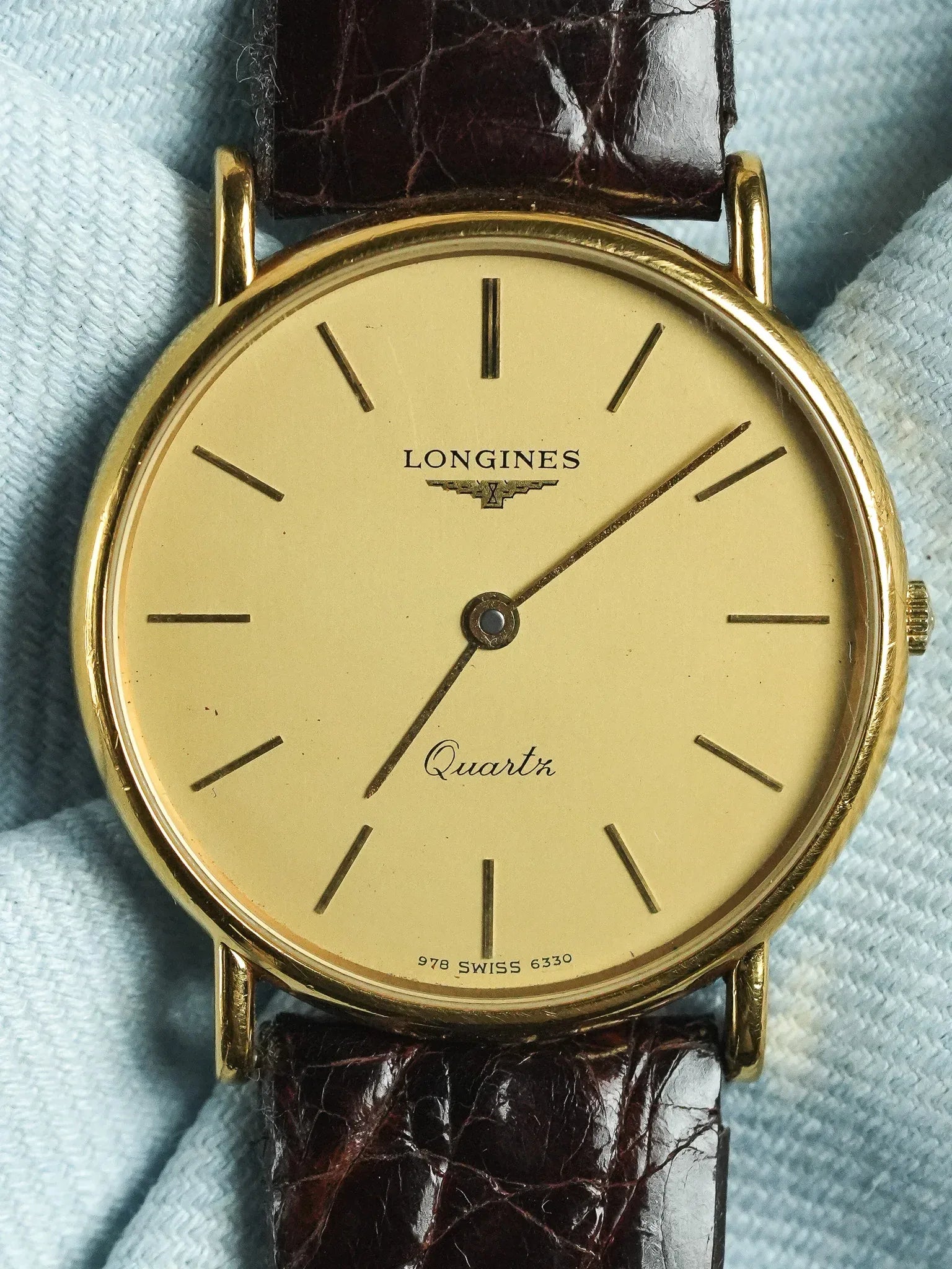 Longines - Ronde Extra plate Cadran Or Quartz - 1980s - Atelier Victor - Vintage  Shop