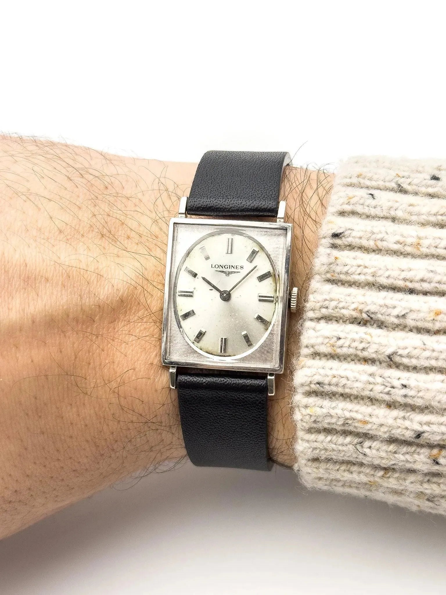 Longines - Tank 10k White Gold Filled Dial - 1974 - Atelier Victor Paris - Vintage Watch Shop Dubai