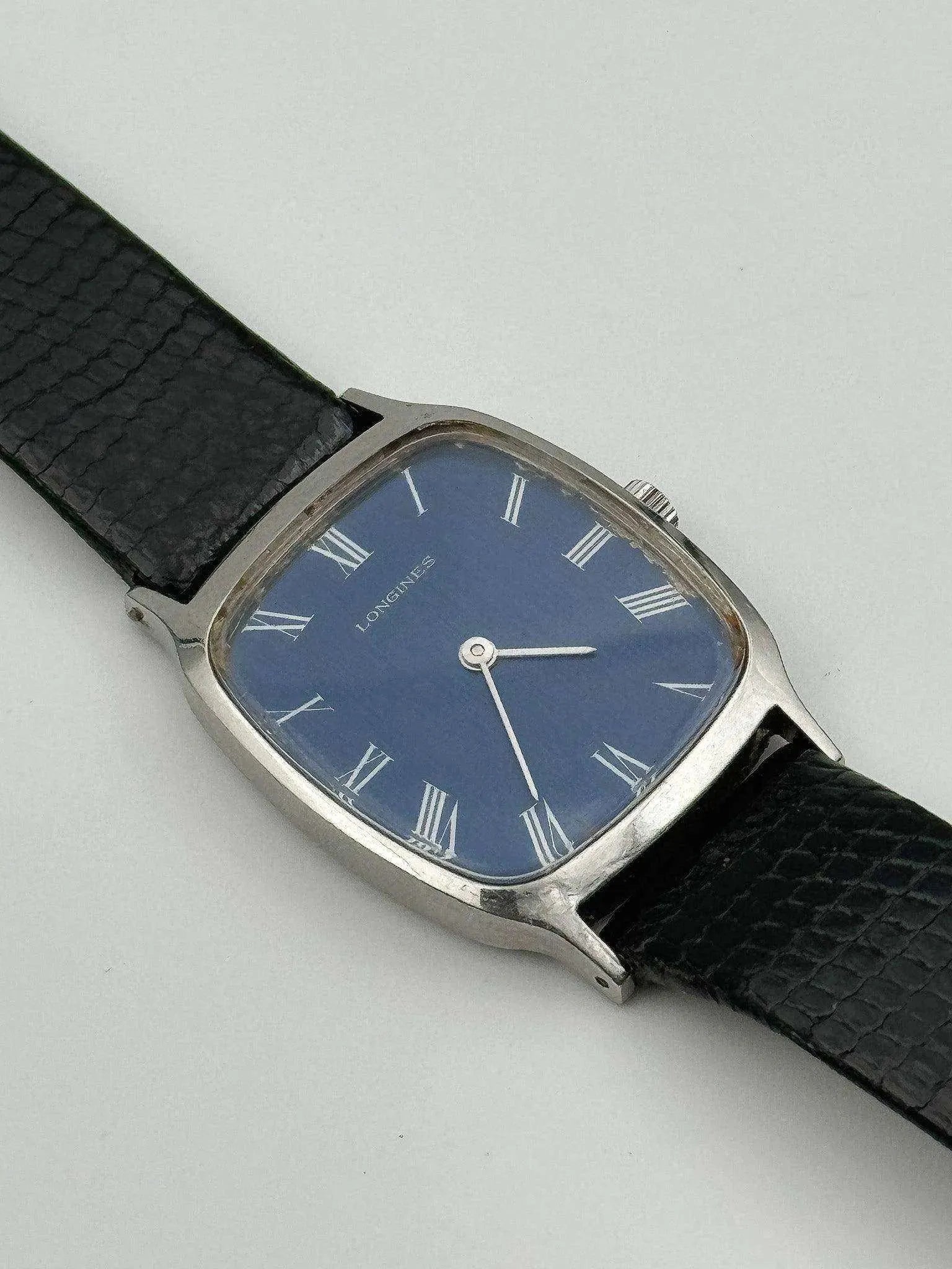 Longines - Tonneau Romain Bleu Nuit - 1970s - Atelier Victor Paris - Vintage Watch Shop Dubai