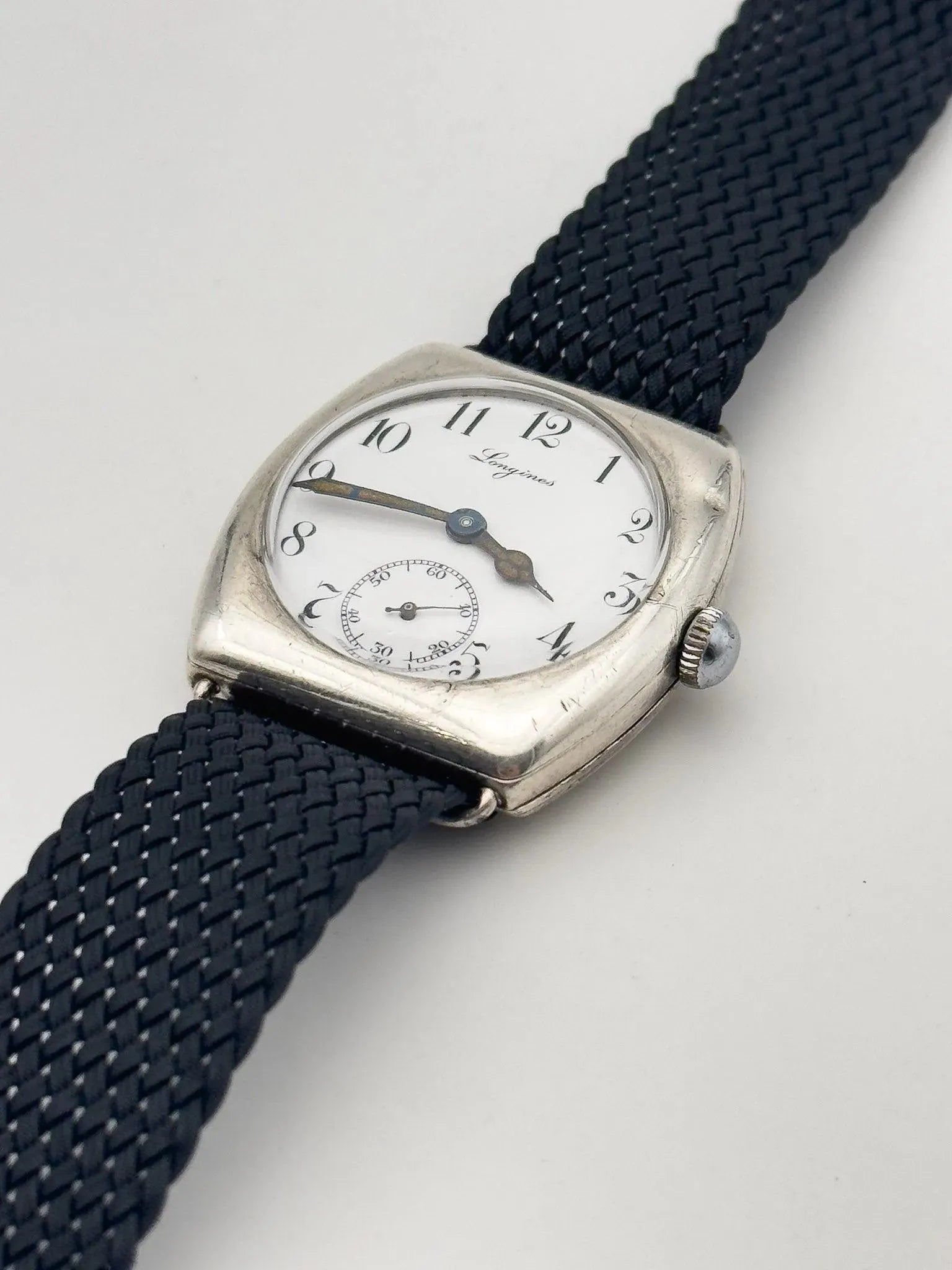 Longines - WW1 Tonneau Silver 935 Oversized - 1915 - Atelier Victor Paris - Vintage Watch Shop Dubai