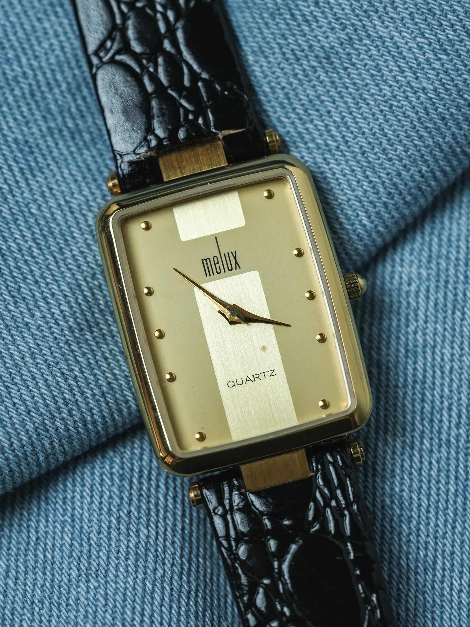 Melux - Tank Vintage Rectangulaire Or - NOS - 1990s - Atelier Victor