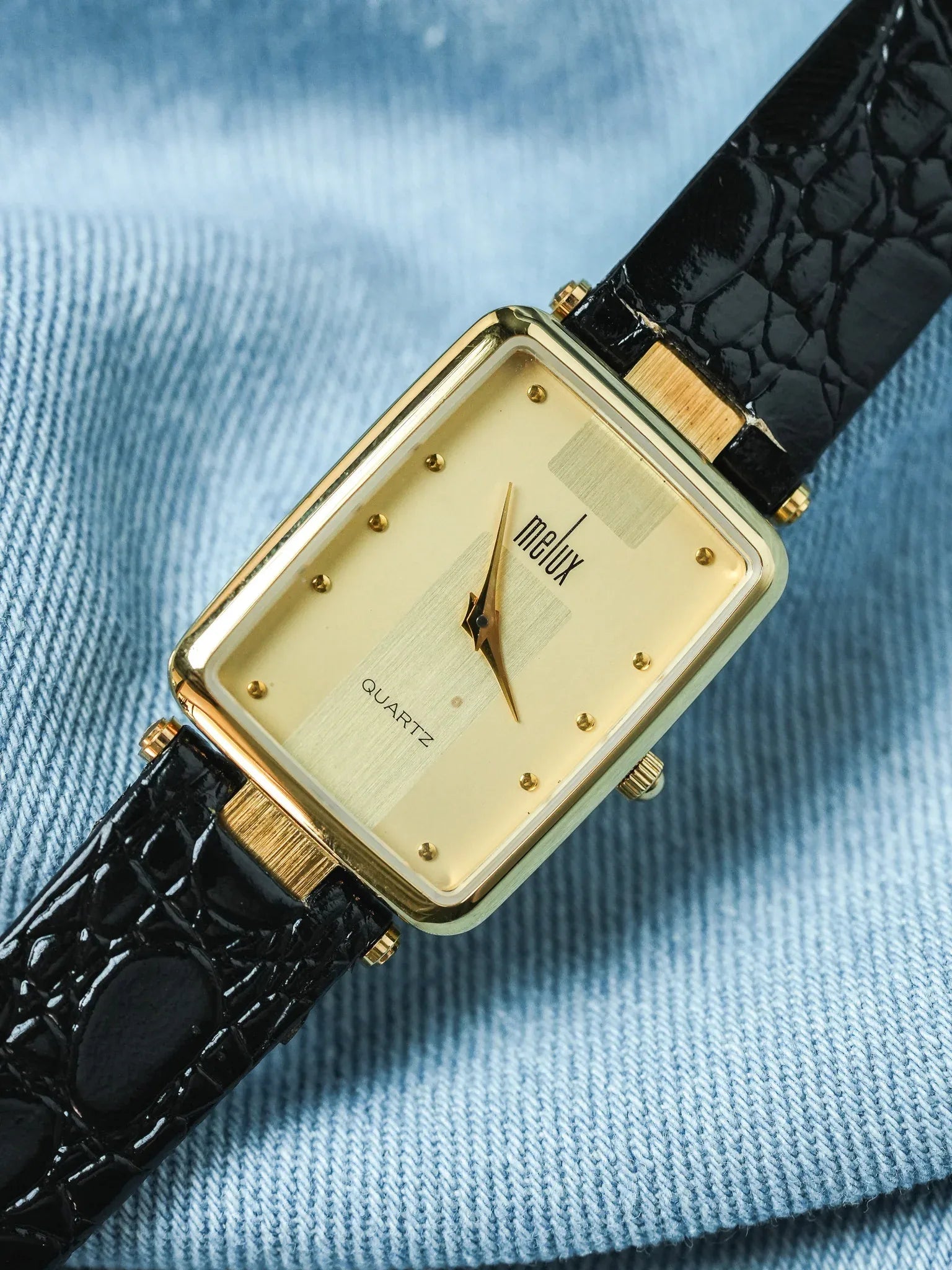 Melux - Tank Vintage Rectangulaire Or - NOS - 1990s - Atelier Victor