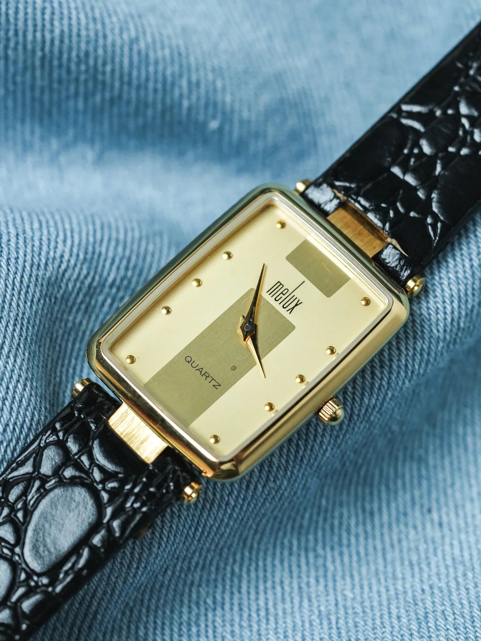 Melux - Tank Vintage Rectangulaire Or - NOS - 1990s - Atelier Victor