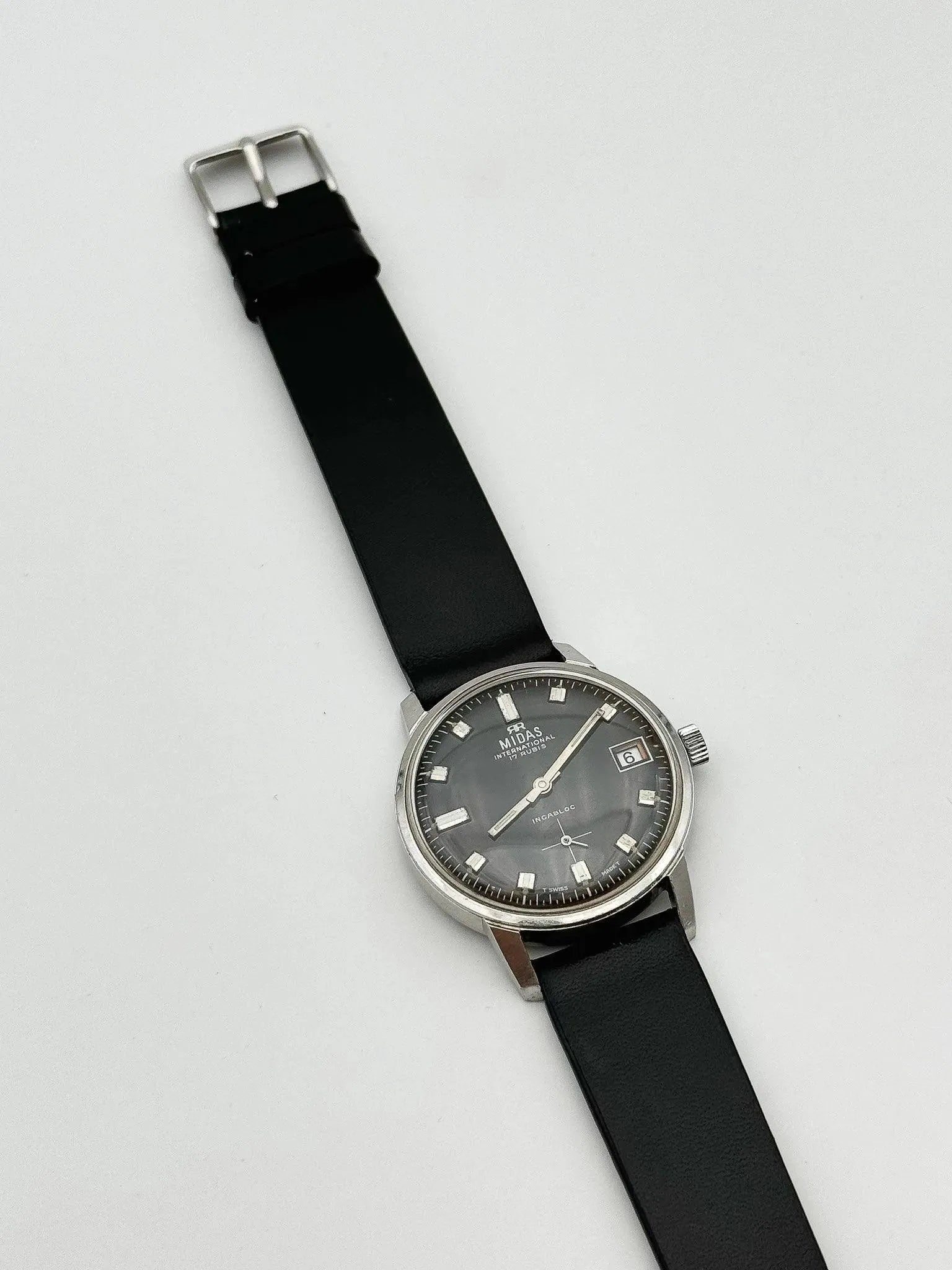 Midas - Black Sub-Seconds - 1970s - Atelier Victor Paris - Vintage Watch Shop Dubai