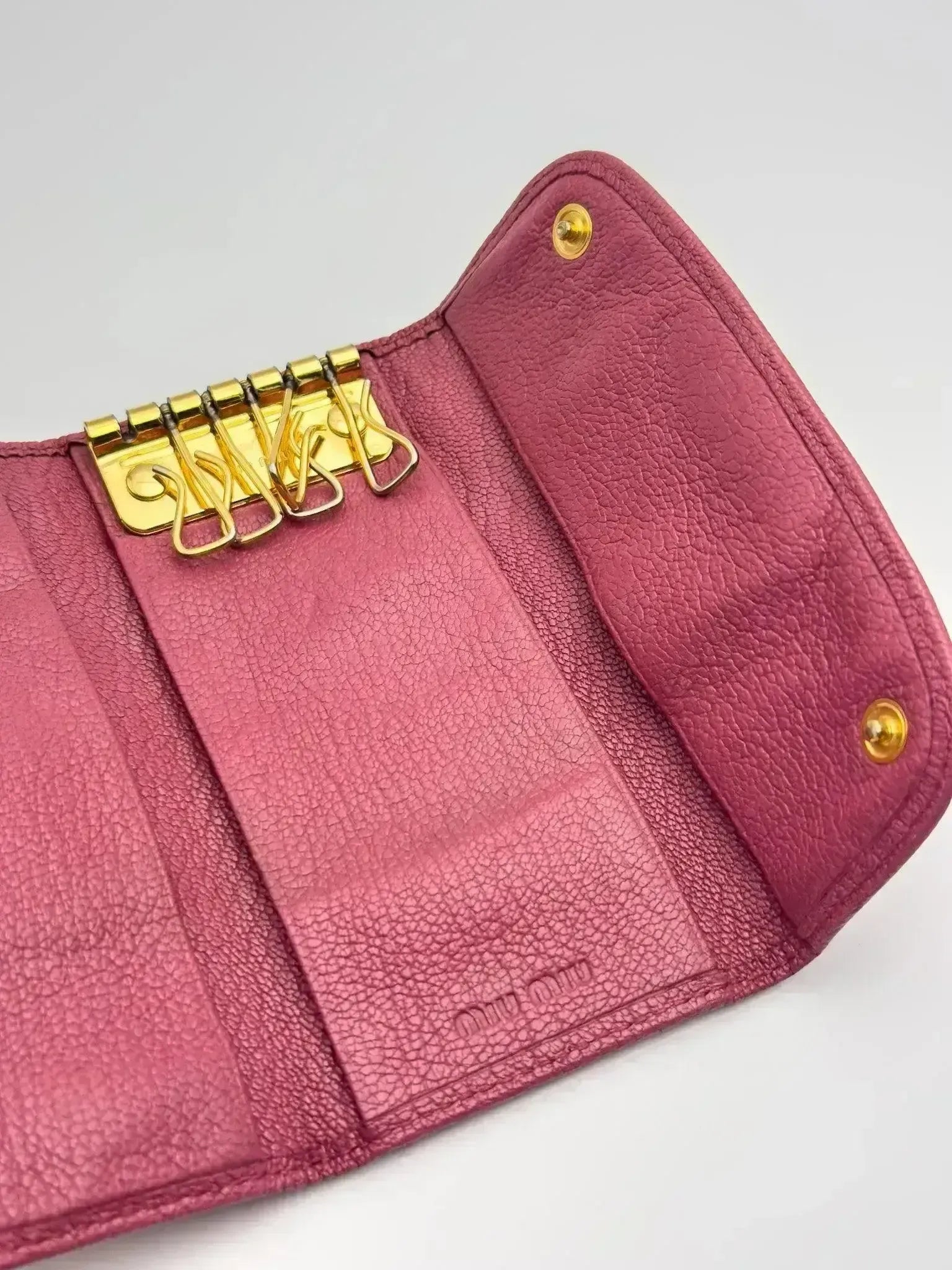 miu miu ピンク レザー キーホルダー MIU MIU - MIUMIUリップケースキーホルダーの通販 by りんりん。's