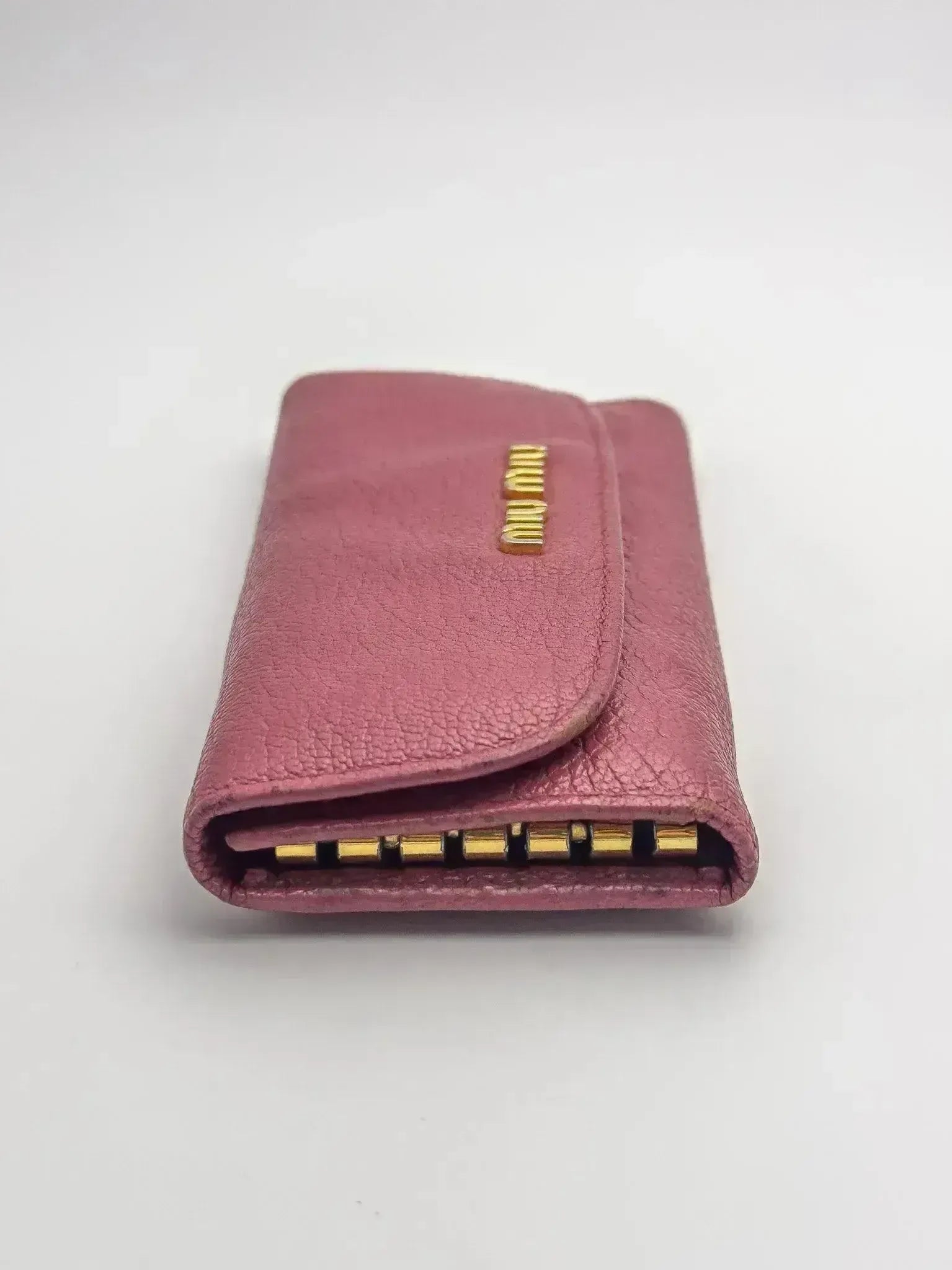 小物 Miu Miu leather studs key case Miu Miu Key Holder Pink Crocodile Embossed Leather Miu Miu | TLC