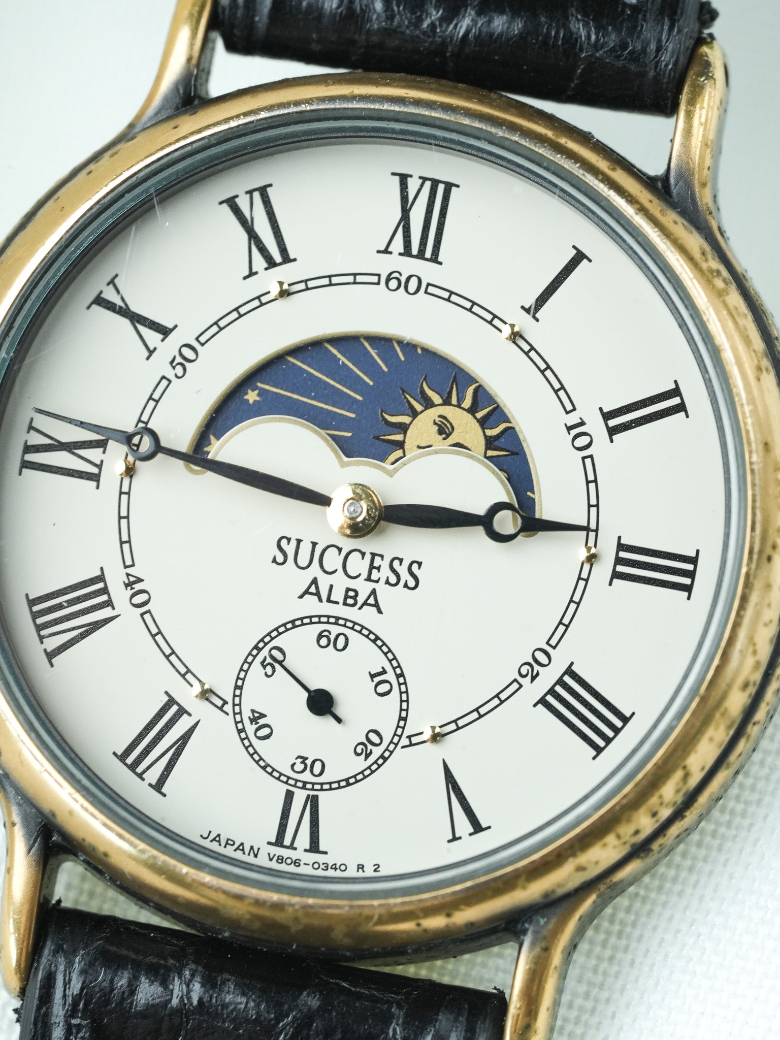Montre Alba (Seiko) Vintage - Lever/Coucher du Soleil Patine (1982) - Atelier Victor