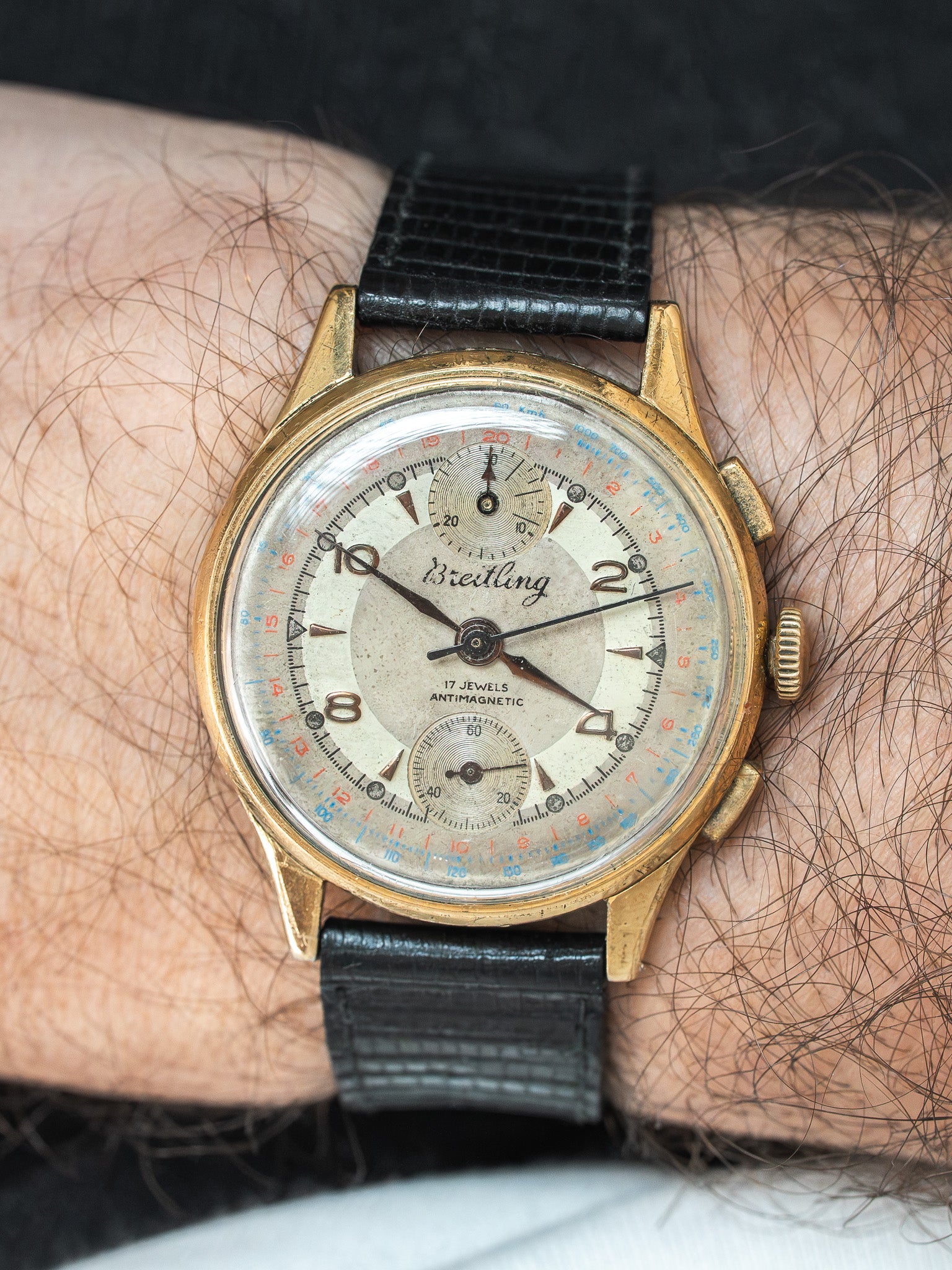 Montre Breitling 178 Vintage - 35mm Plaqué Or Chronographe (Années 1950) - Atelier Victor