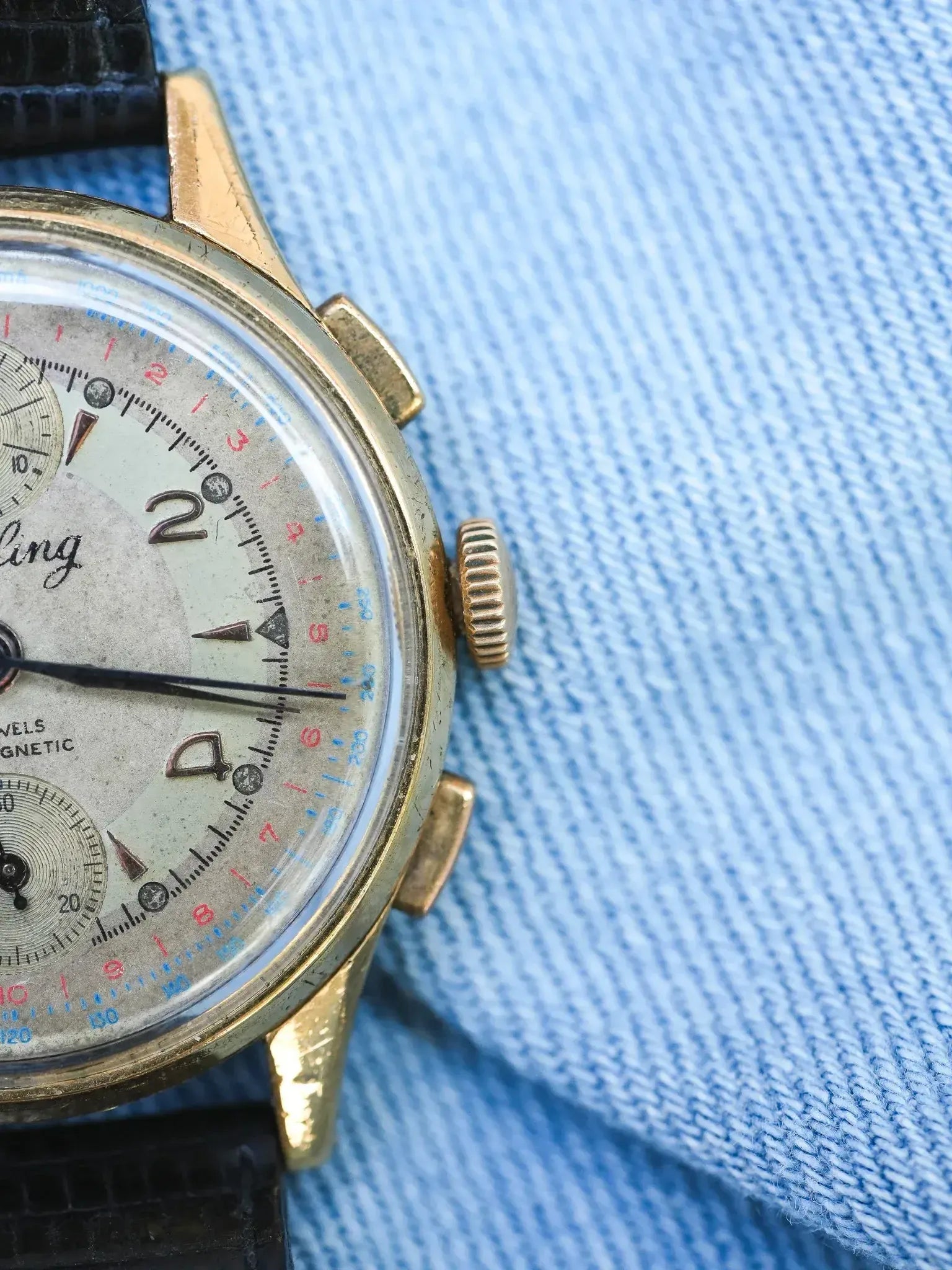 Montre Breitling 178 Vintage - 35mm Plaqué Or Chronographe (Années 1950) - Atelier Victor