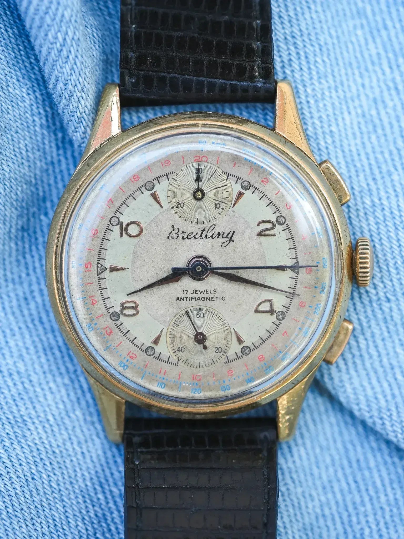 Breitling 178 Vintage Watch - 35mm Gold-Plated Chronograph (1950s