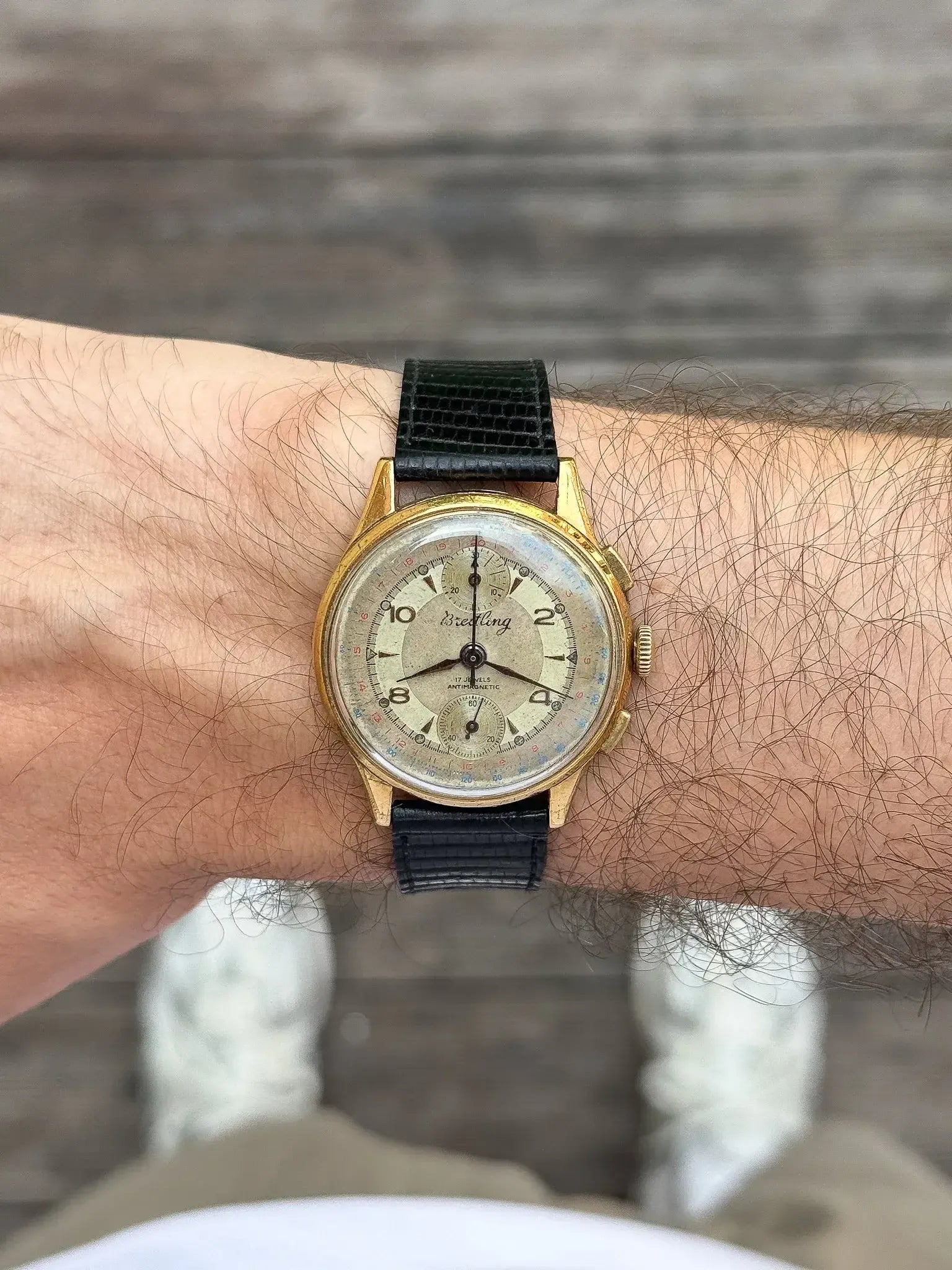 Montre Breitling 178 Vintage - 35mm Plaqué Or Chronographe (Années 1950) - Atelier Victor