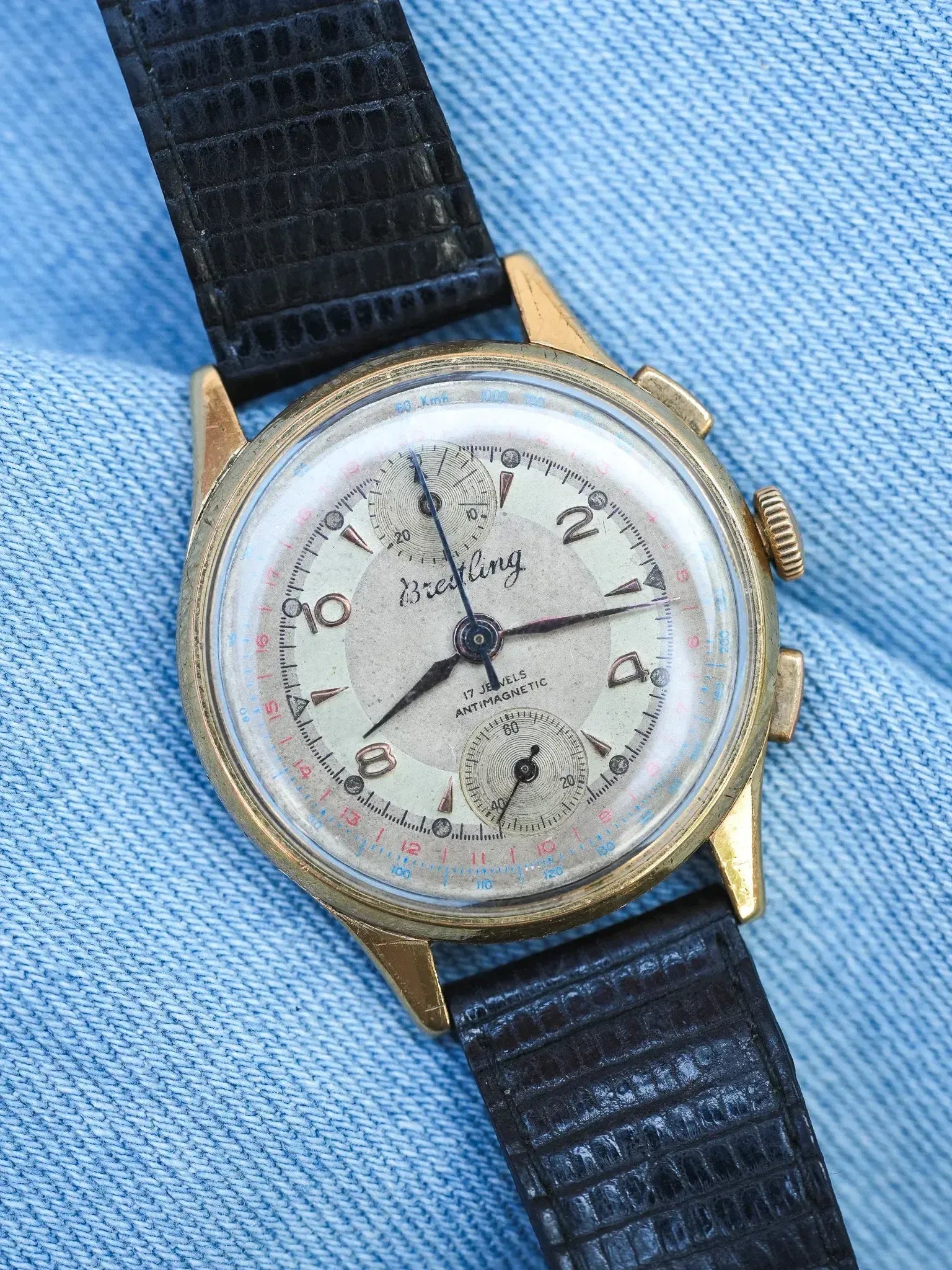 Montre Breitling 178 Vintage - 35mm Plaqué Or Chronographe (Années 1950) - Atelier Victor