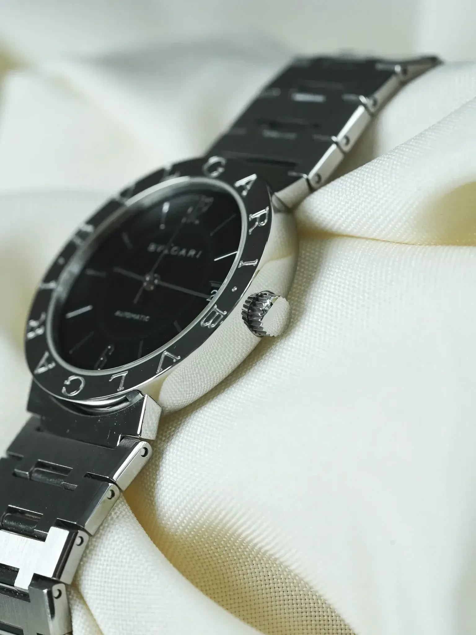 Montre Bvlgari Diagono BB33SS Acier (Années 2000) – Automatique & Cadran Noir - Atelier Victor