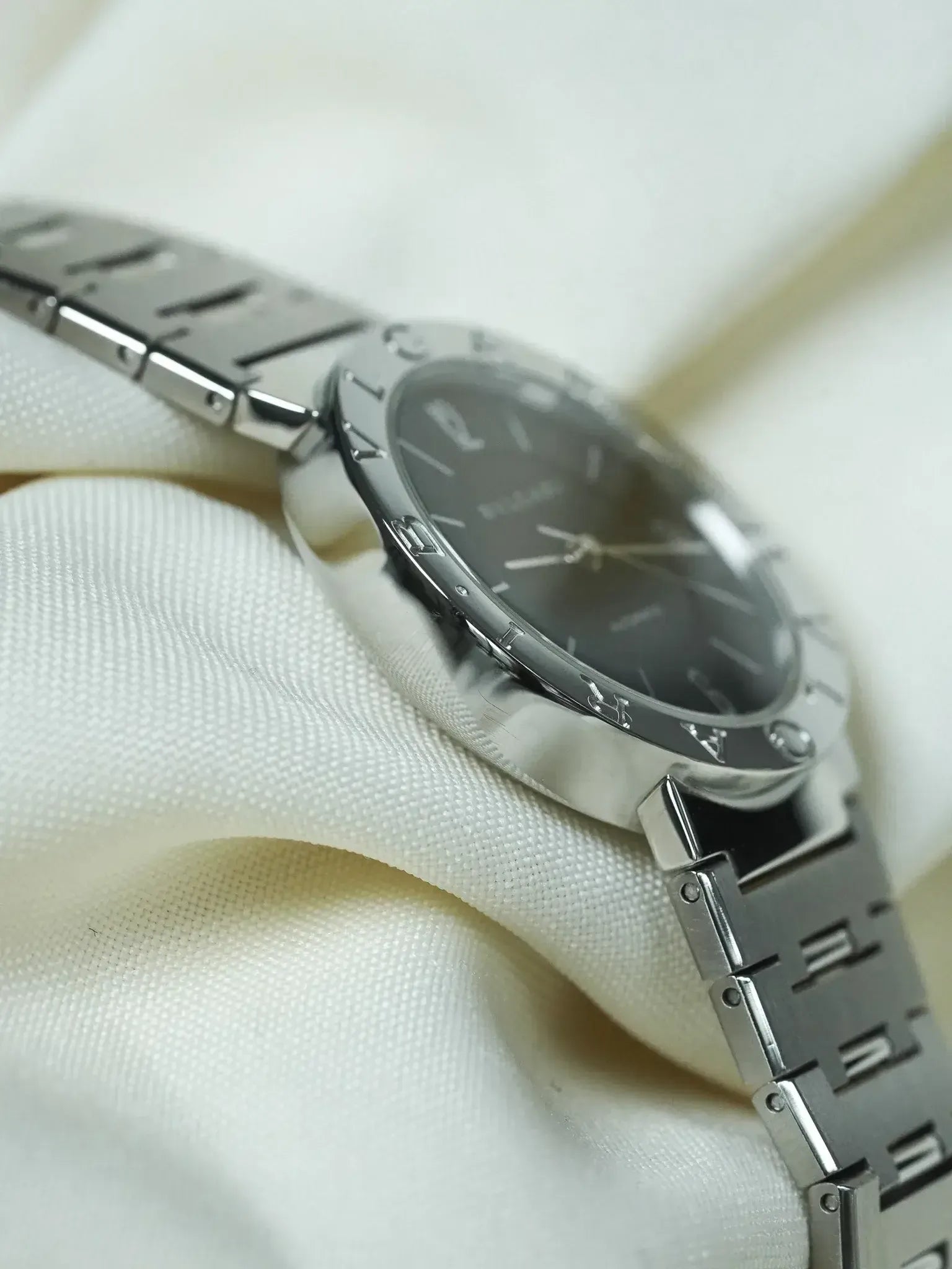 Montre Bvlgari Diagono BB33SS Acier (Années 2000) – Automatique & Cadran Noir - Atelier Victor