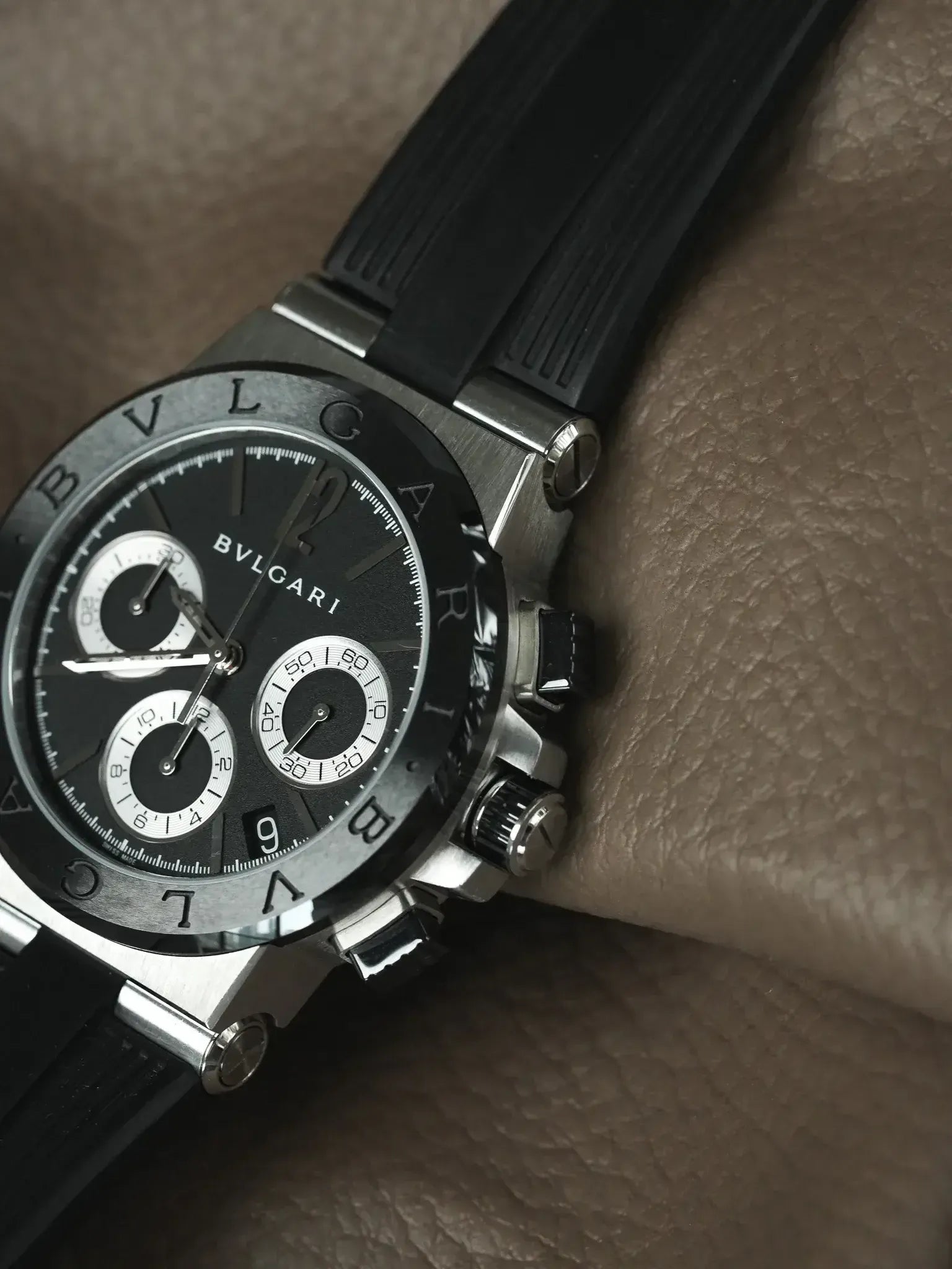 Montre Bvlgari Diagono Chronographe DG37SCCH - Acier Céramique (Années 2000) - Atelier Victor