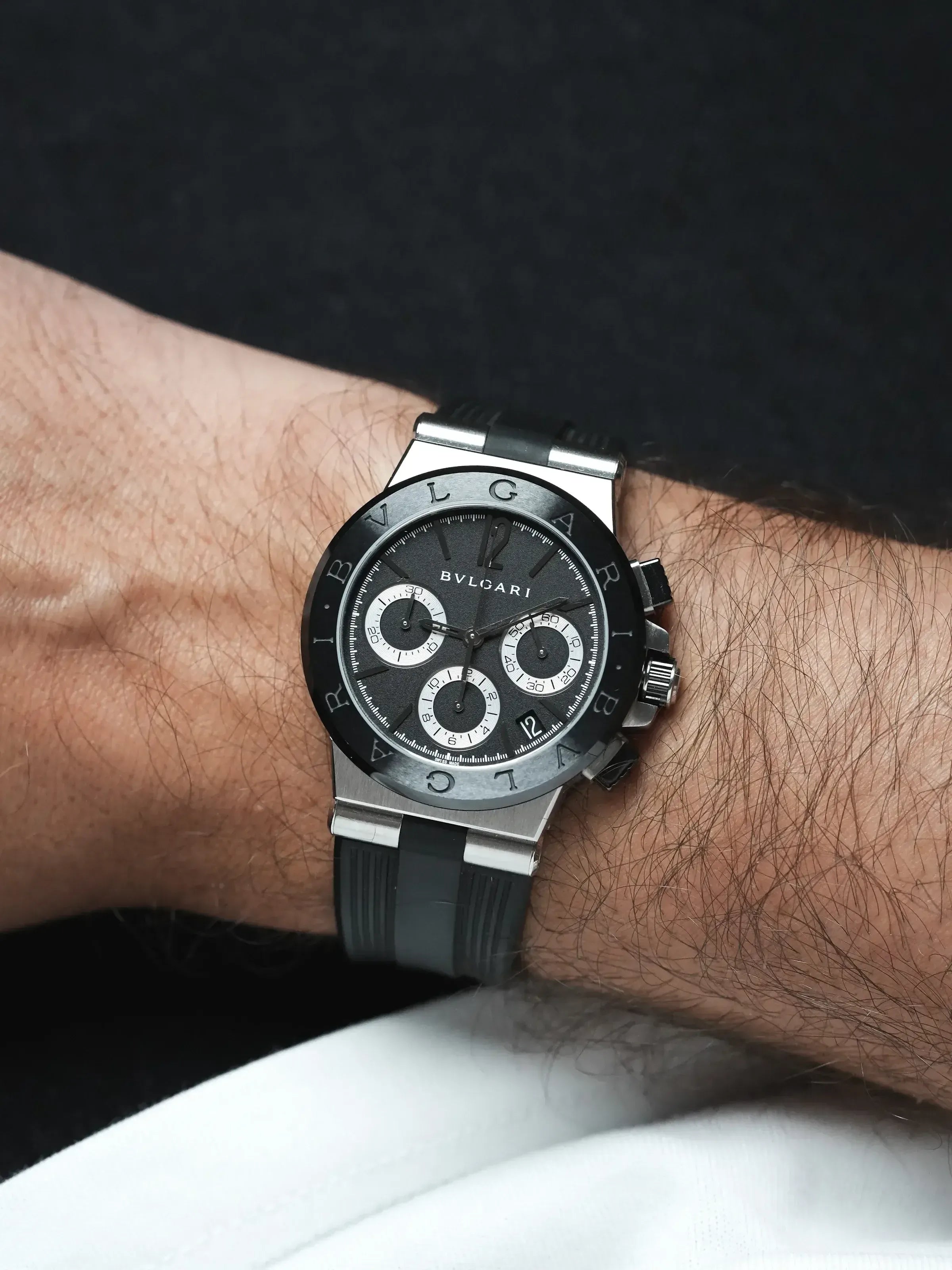 Montre Bvlgari Diagono Chronographe DG37SCCH - Acier Céramique (Années 2000) - Atelier Victor