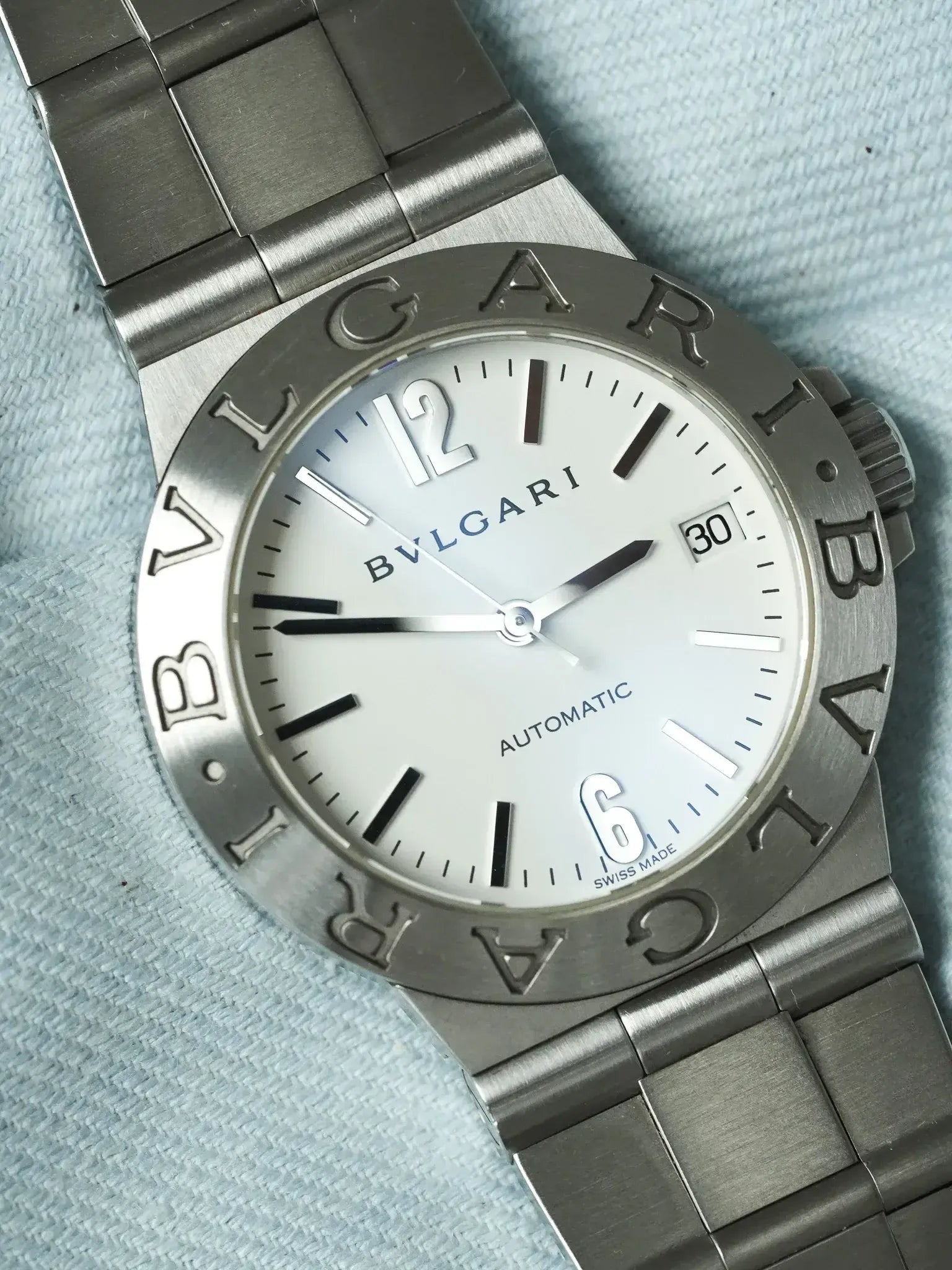 Bvlgari Diagono LCV35S Watch - Automatic Steel White Dial