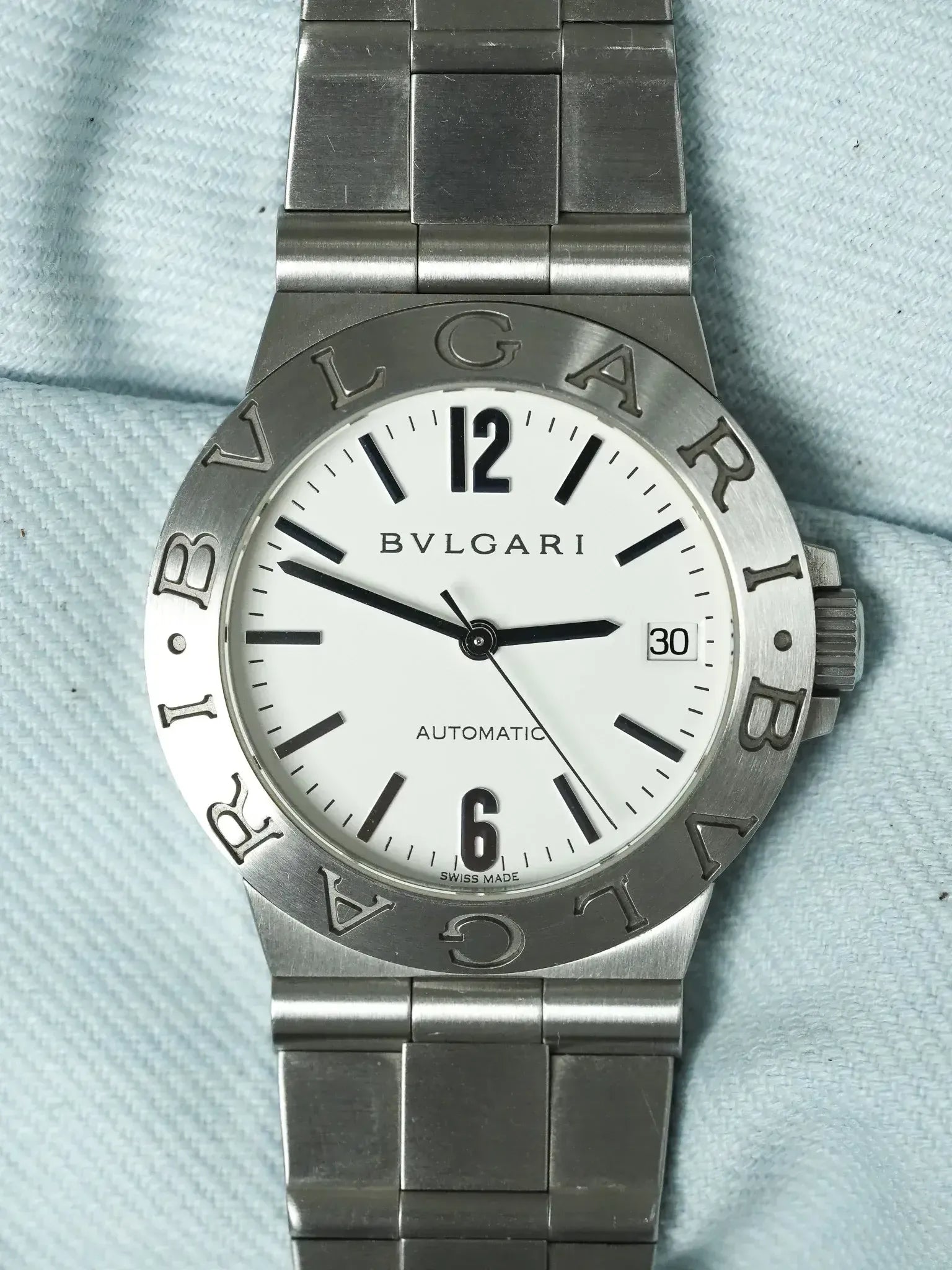 Bvlgari - LCV35S Diagono Automatique Acier Cadran blanc - 2000s - Atelier Victor