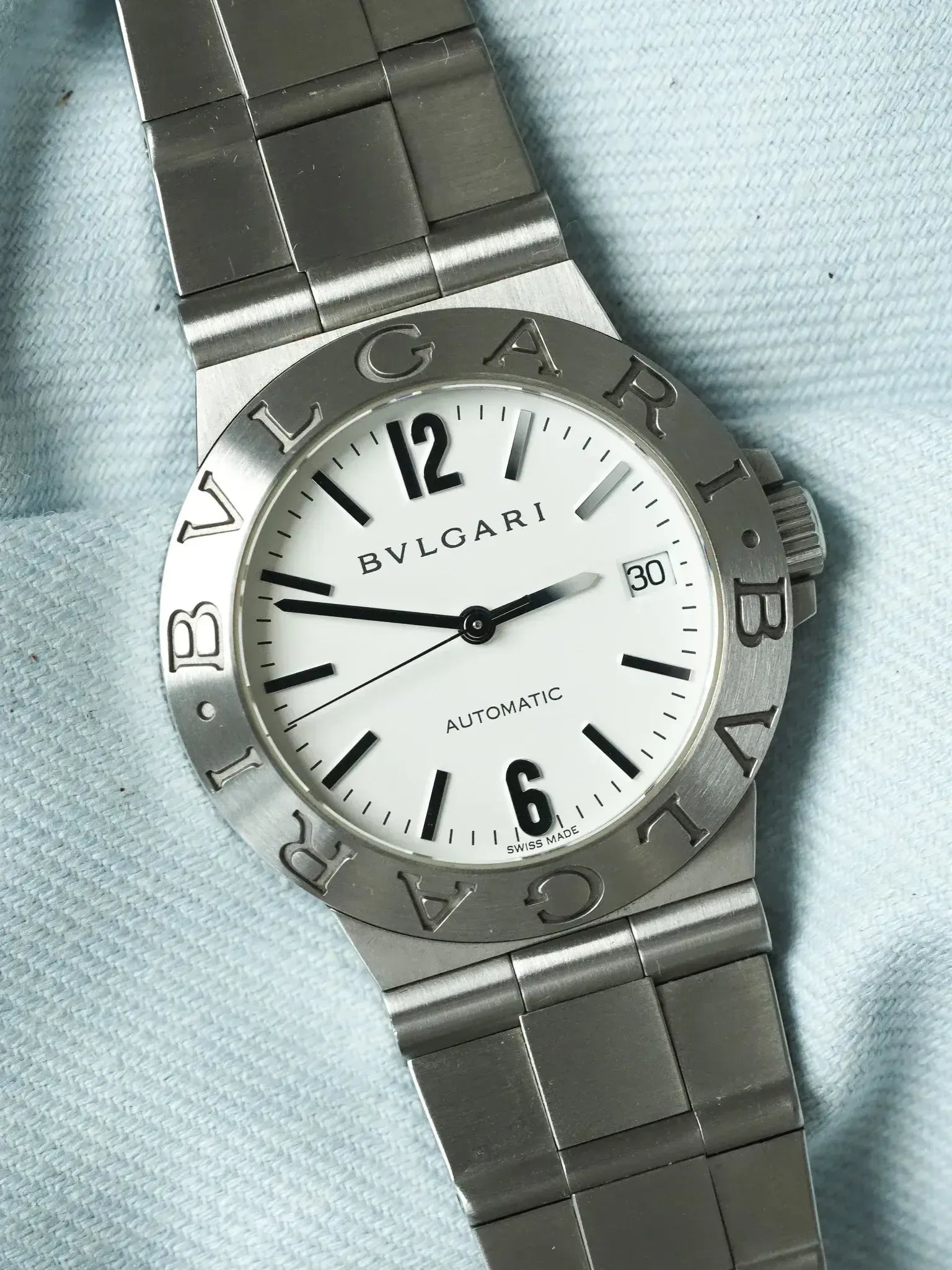 Bvlgari - LCV35S Diagono Automatique Acier Cadran blanc - 2000s - Atelier Victor