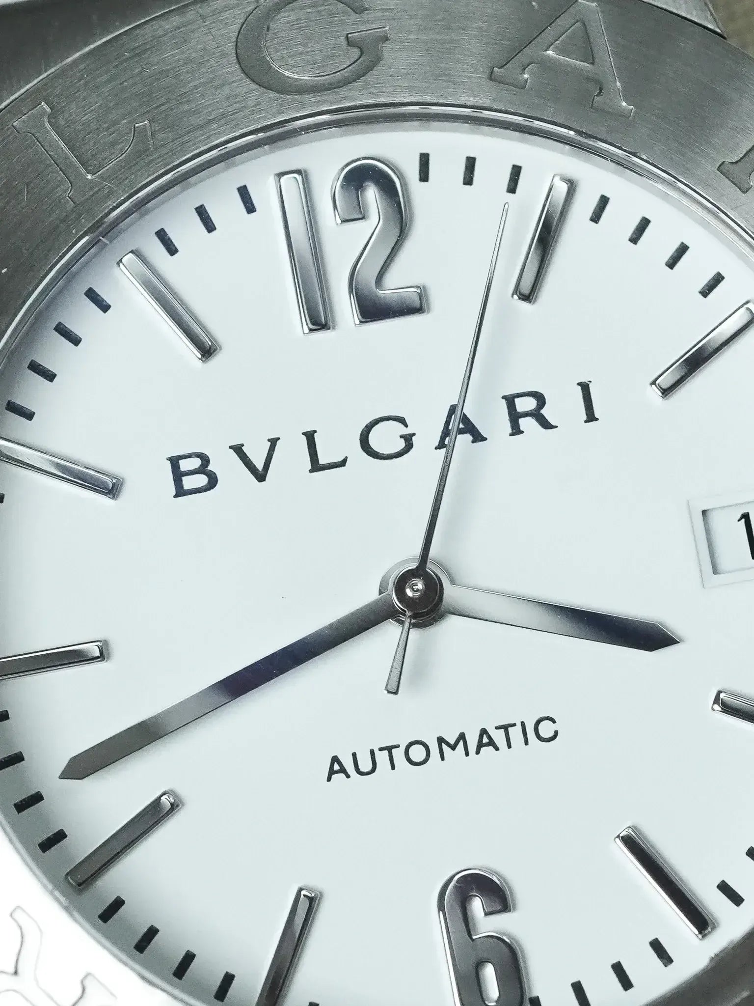 Bvlgari Diagono LCV38S Watch (2005) - Automatic Steel White Dial