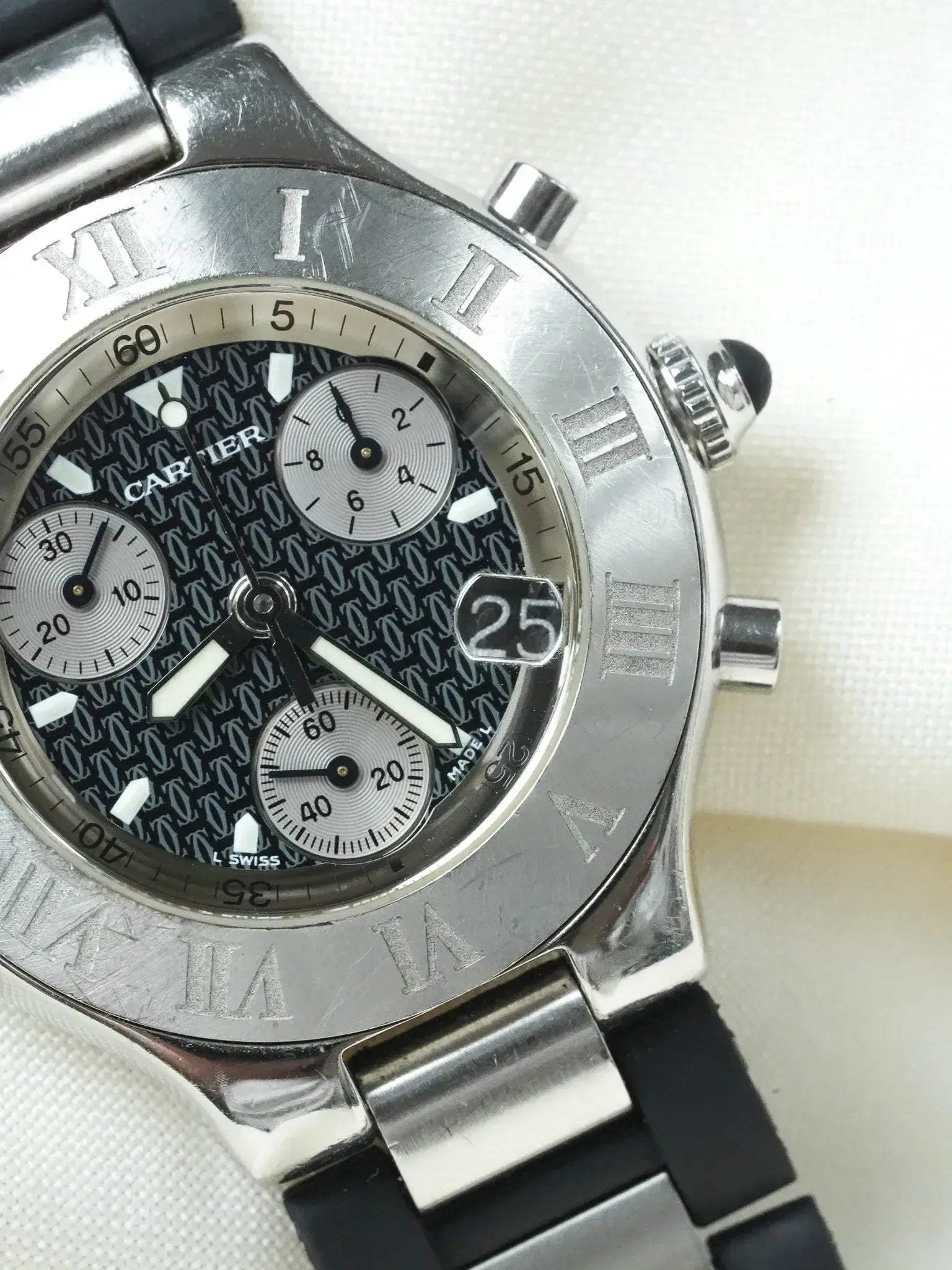 Watch Cartier Must 21 Chronoscaph (2000s) – Ref. 2424 Black & Steel 