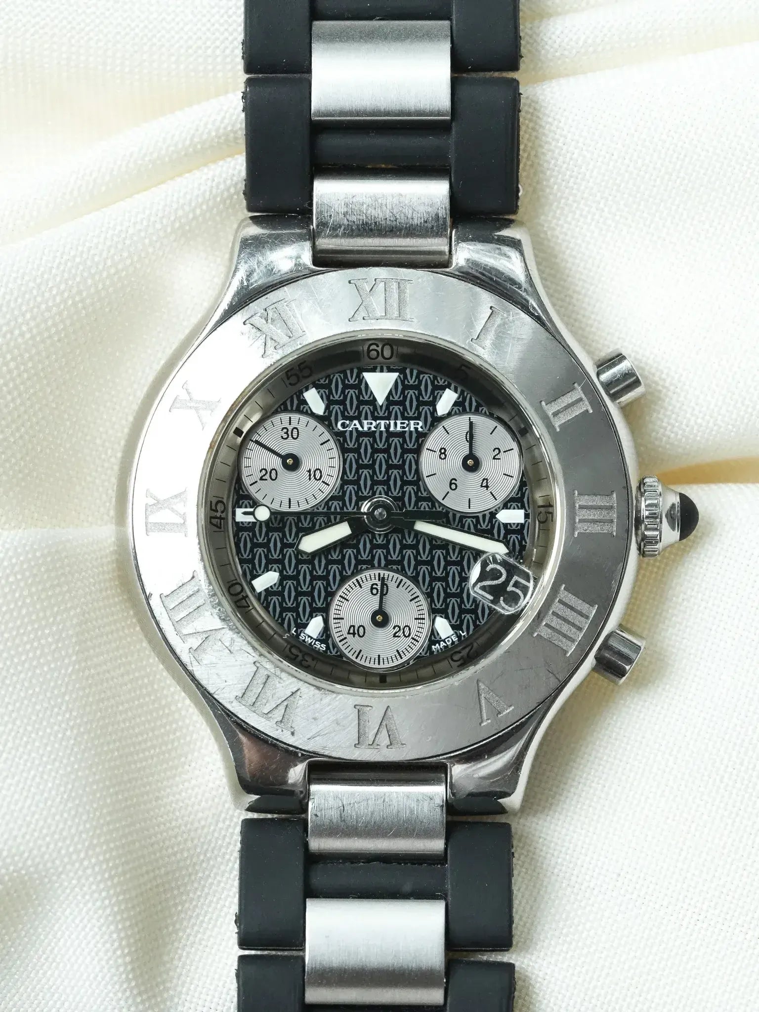 Watch Cartier Must 21 Chronoscaph (2000s) – Ref. 2424 Black & Steel 