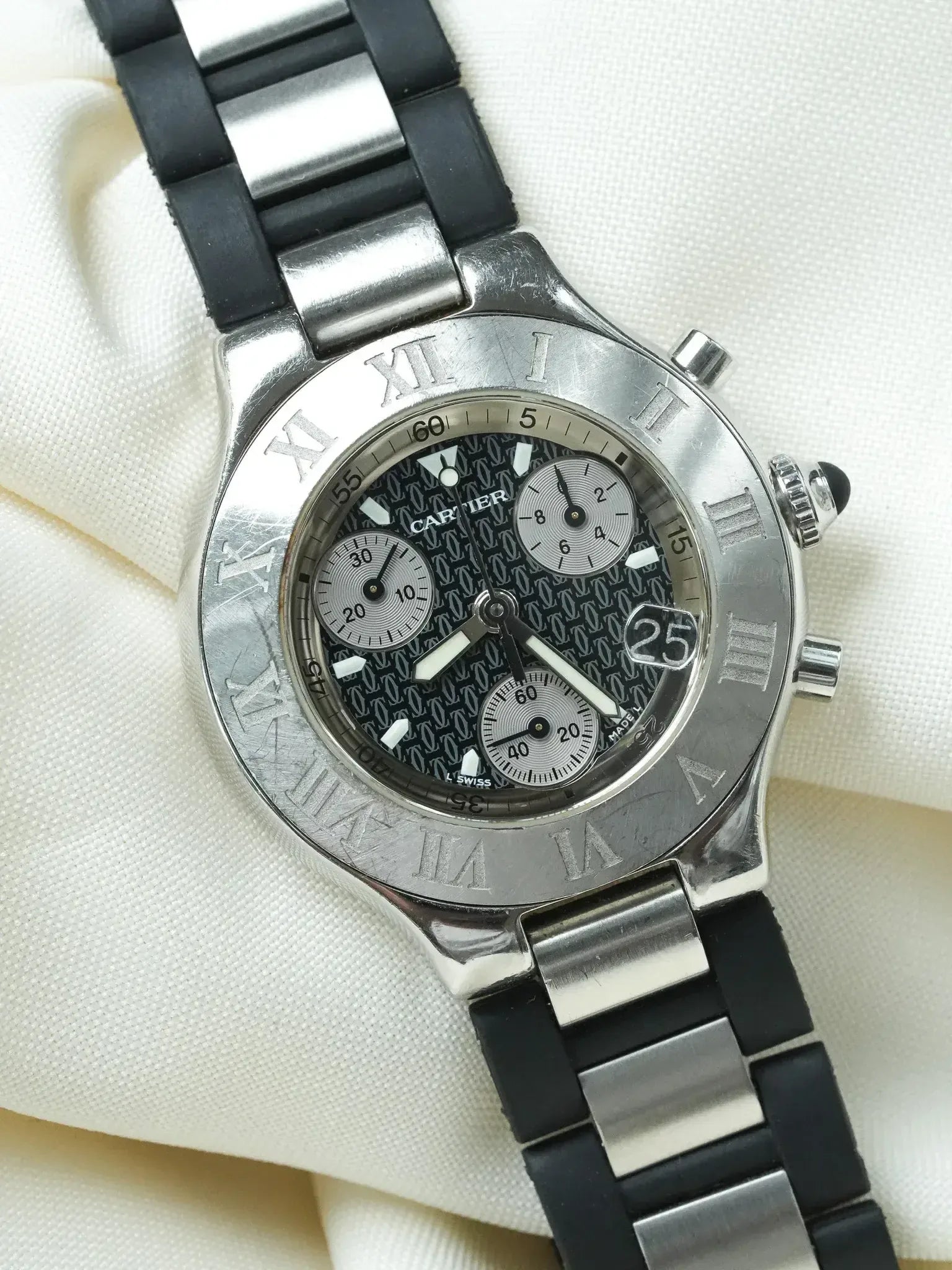 Watch Cartier Must 21 Chronoscaph (2000s) – Ref. 2424 Black & Steel 