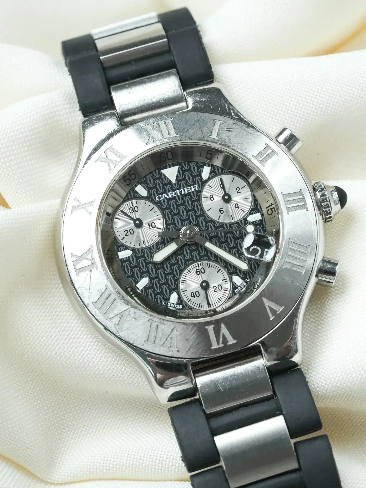 Watch Cartier Must 21 Chronoscaph (2000s) – Ref. 2424 Black & Steel 