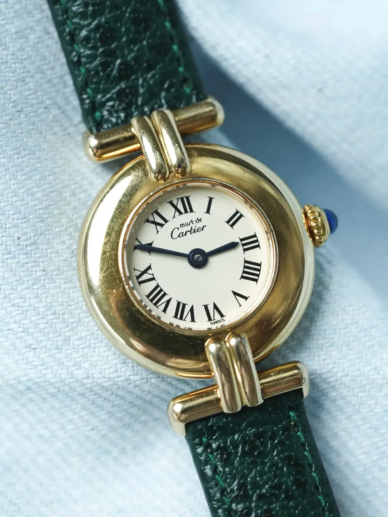 Cartier muit de Cartierヴェルメイユ マストコリゼ 925 Watch Cartier Must Colisée Vermeil (1995) – Full Set & Green