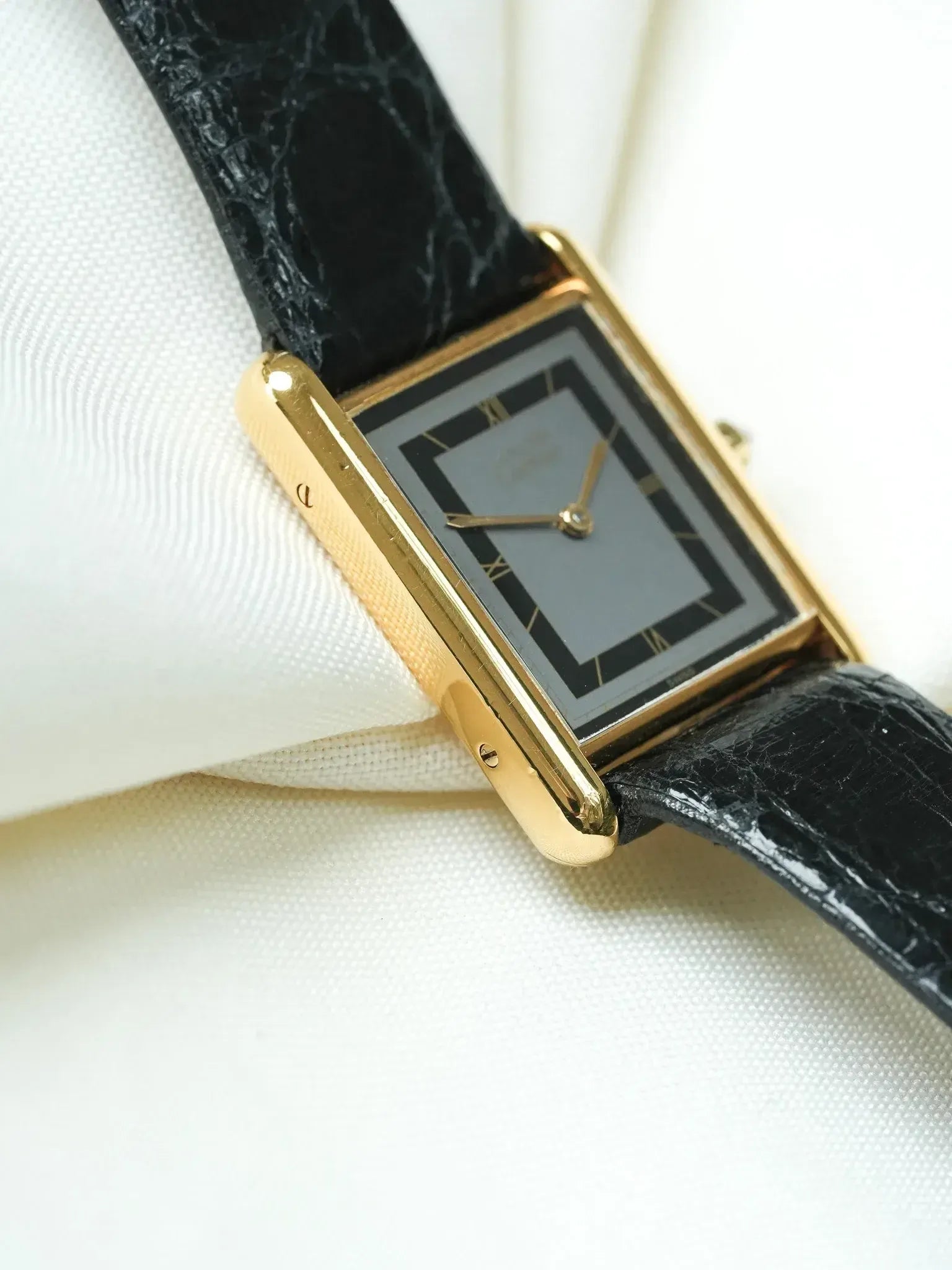 Montre Cartier Must de Cartier Tank - Vermeil Quartz Cadran Gris (Années 1980) - Atelier Victor
