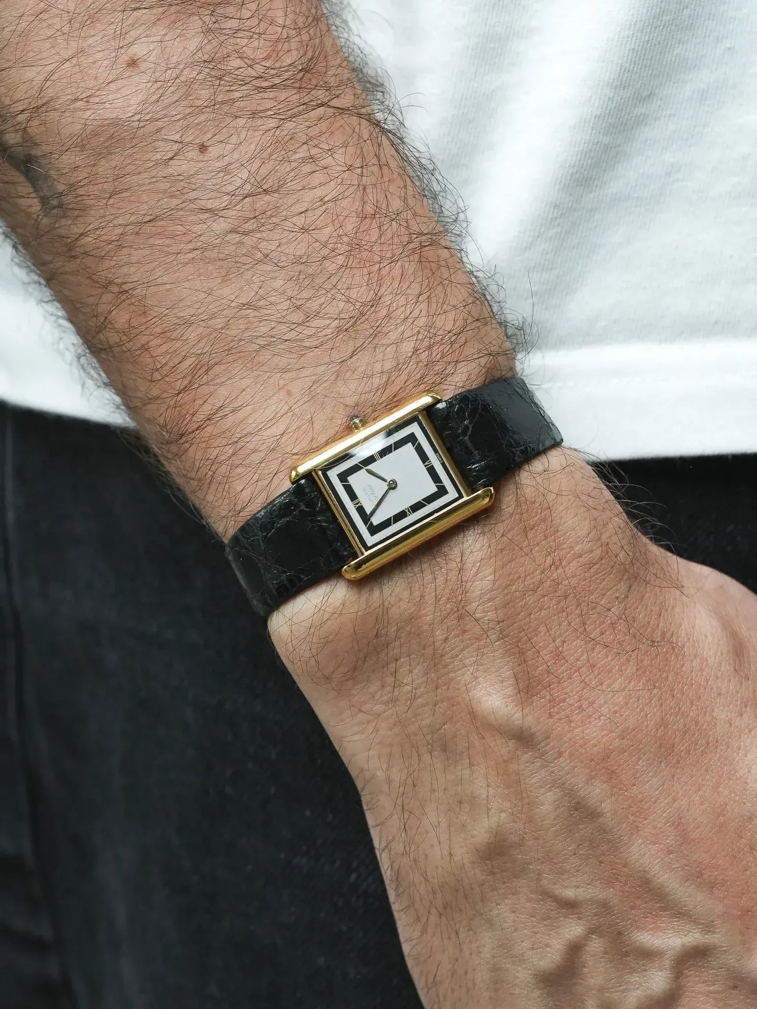 Vintage Cartier Must Watch by Cartier Tank - Vermeil Quartz Gray