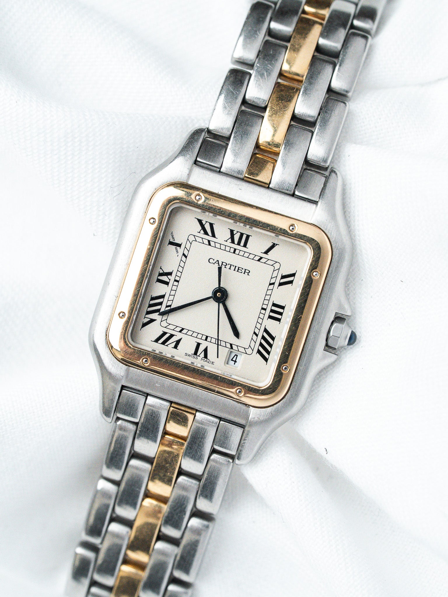 Винтажные часы Cartier Panthère 839490 Сталь Золото — Medium 27mm Кремовый циферблат (1990s) 