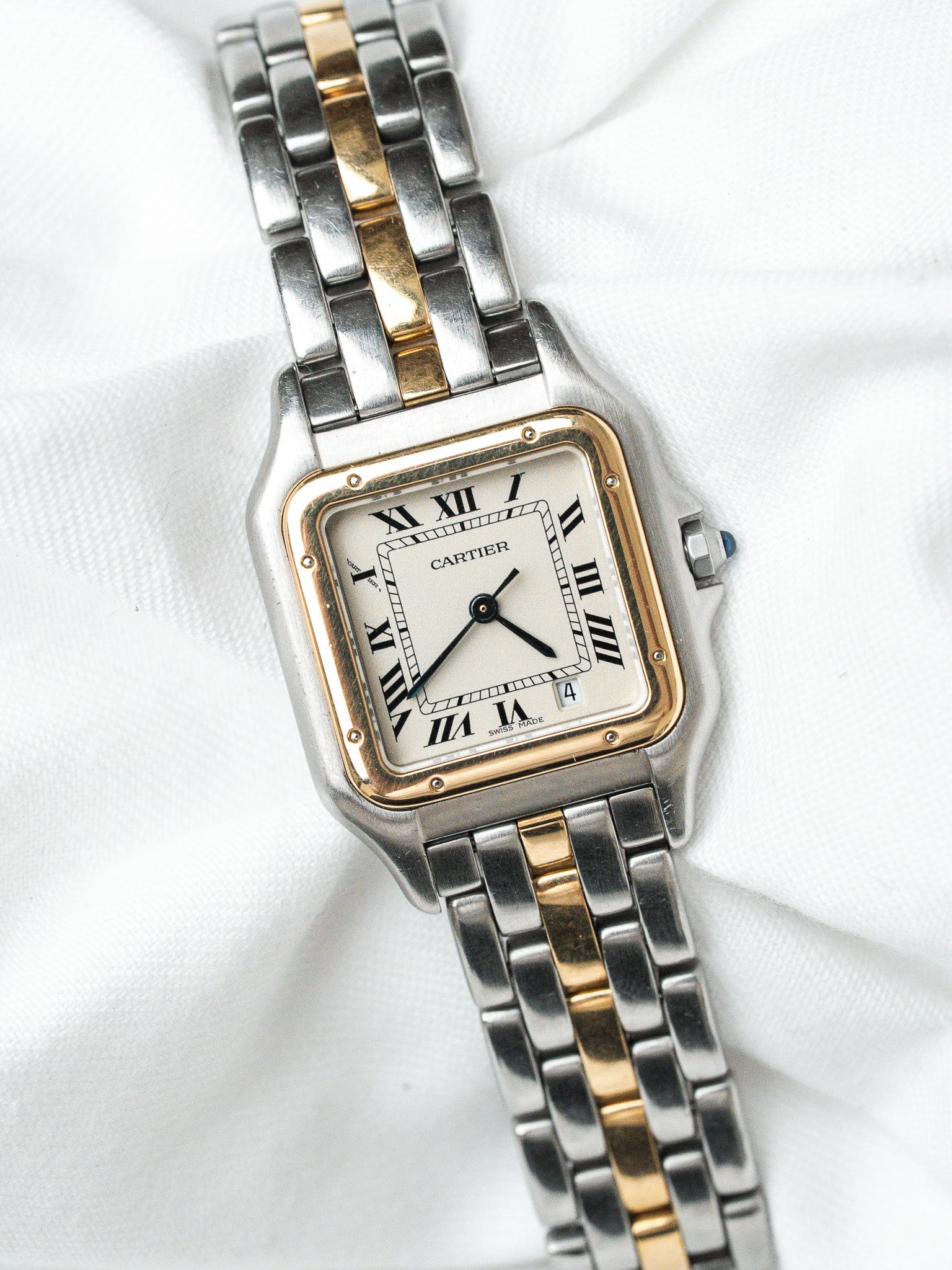 Винтажные часы Cartier Panthère 839490 Сталь Золото — Medium 27mm Кремовый циферблат (1990s) 