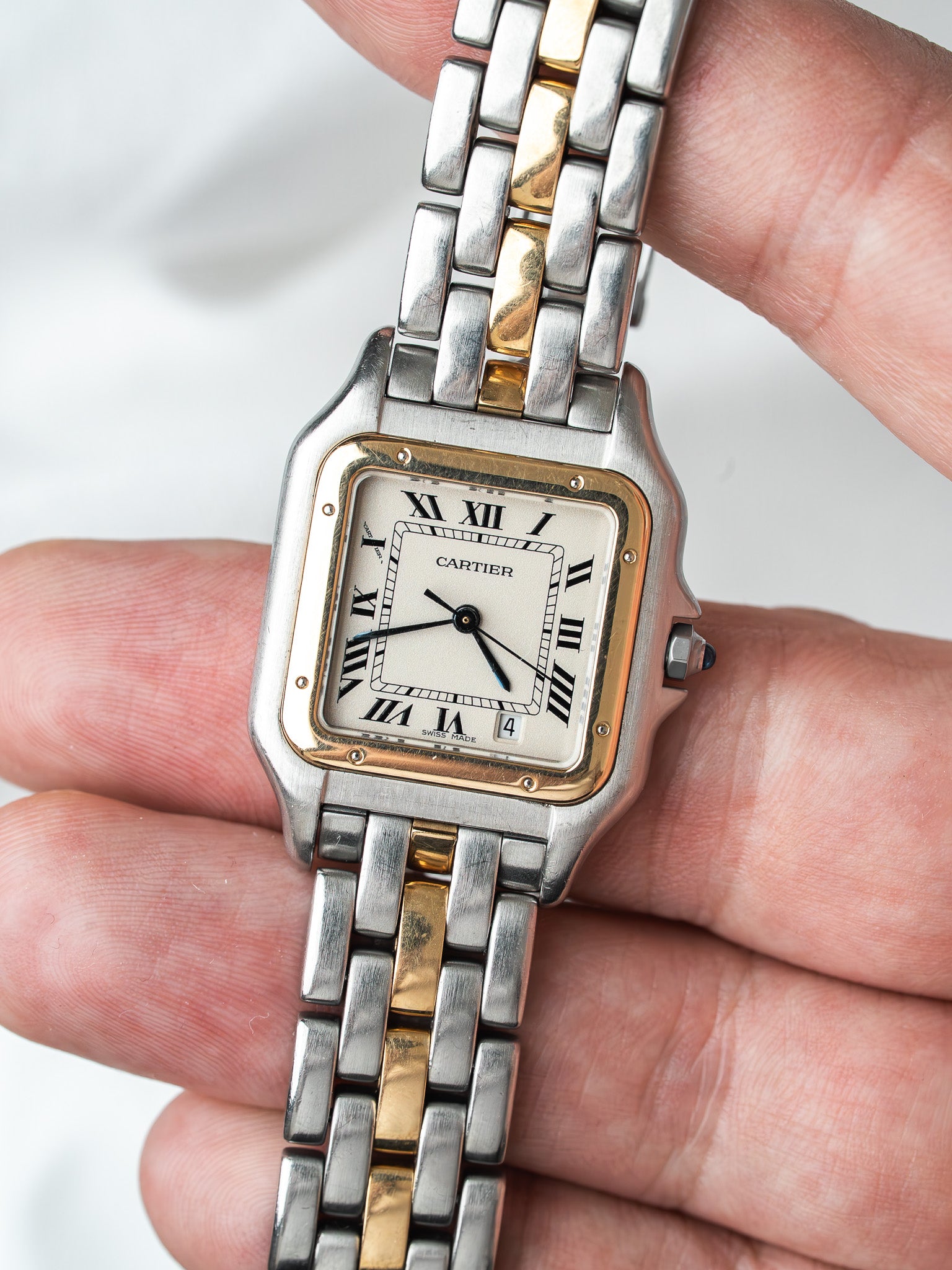Винтажные часы Cartier Panthère 839490 Сталь Золото — Medium 27mm Кремовый циферблат (1990s) 