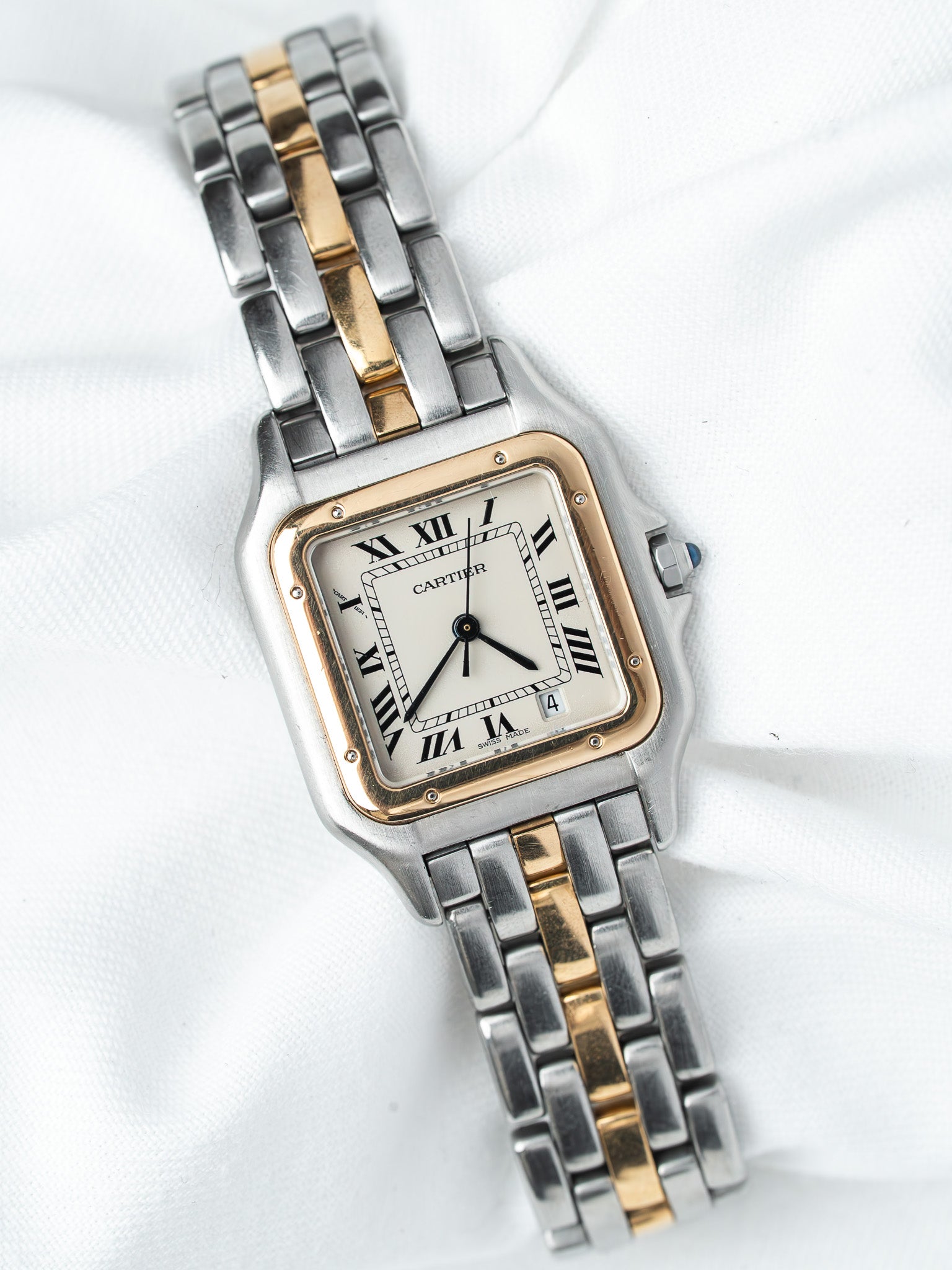 Винтажные часы Cartier Panthère 839490 Сталь Золото — Medium 27mm Кремовый циферблат (1990s) 