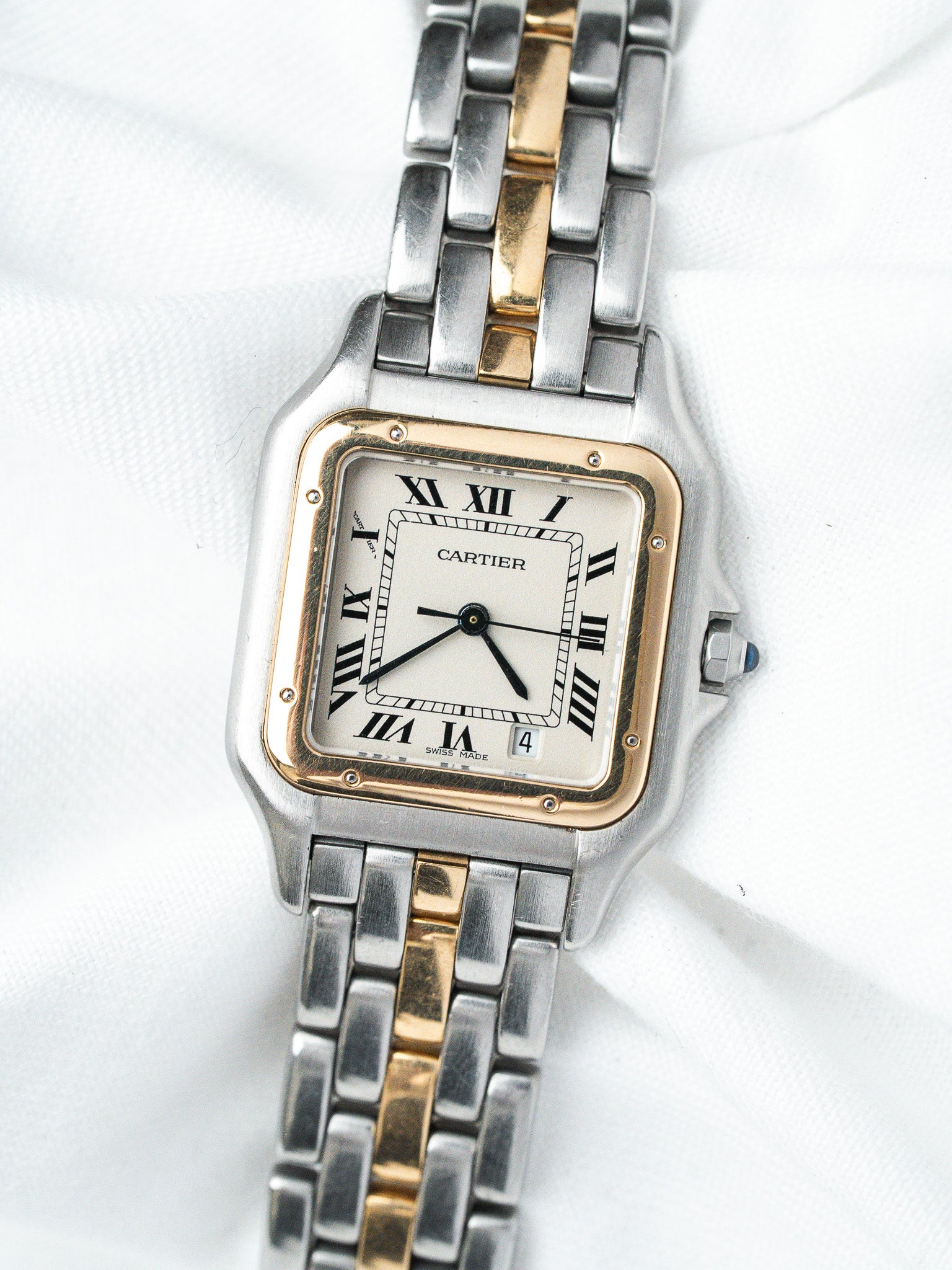 Винтажные часы Cartier Panthère 839490 Сталь Золото — Medium 27mm Кремовый циферблат (1990s) 