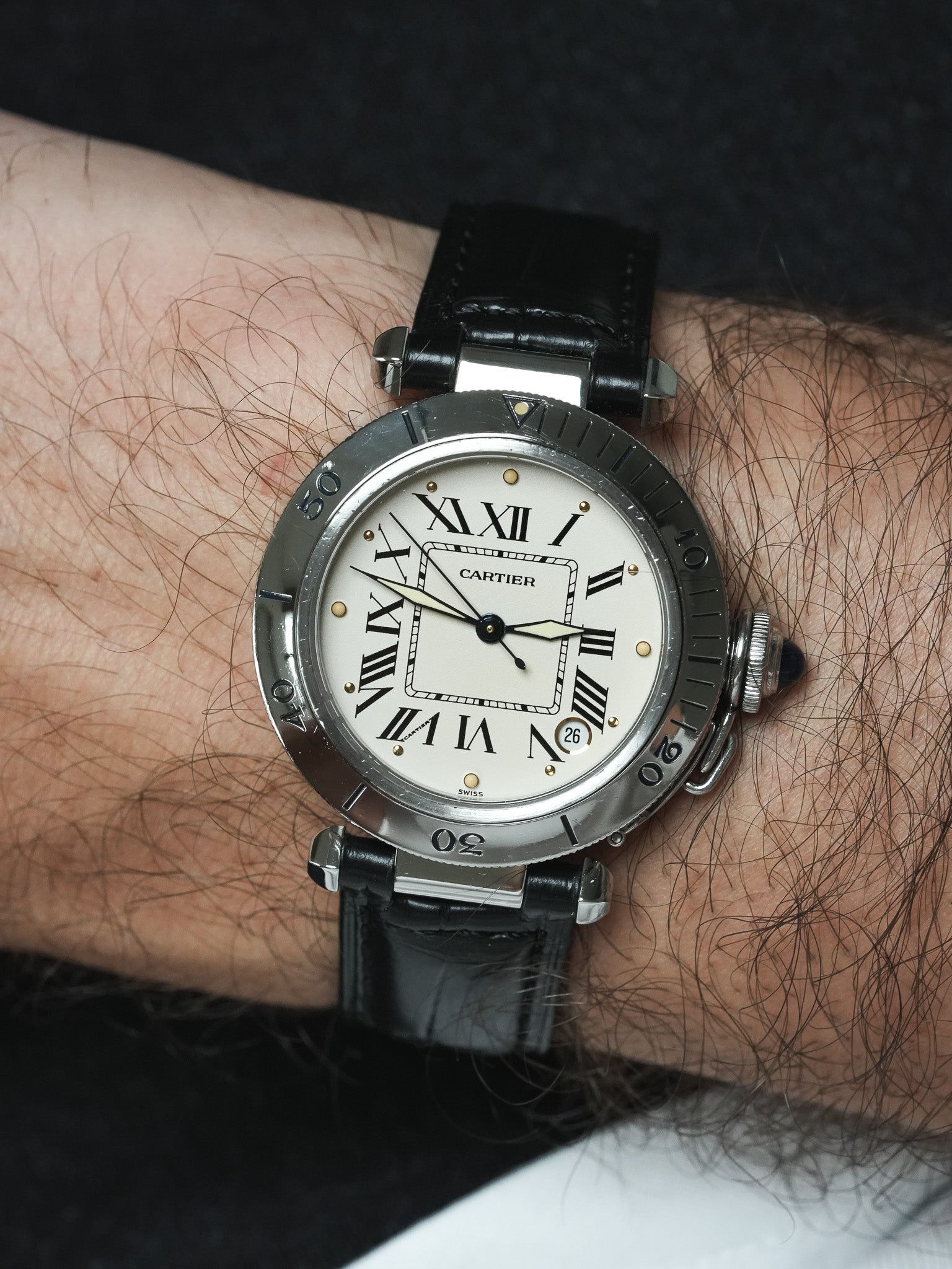 Montre Cartier Pasha Vintage - ref. R4010 Acier 35.5mm Crème (Années 2000) - Atelier Victor