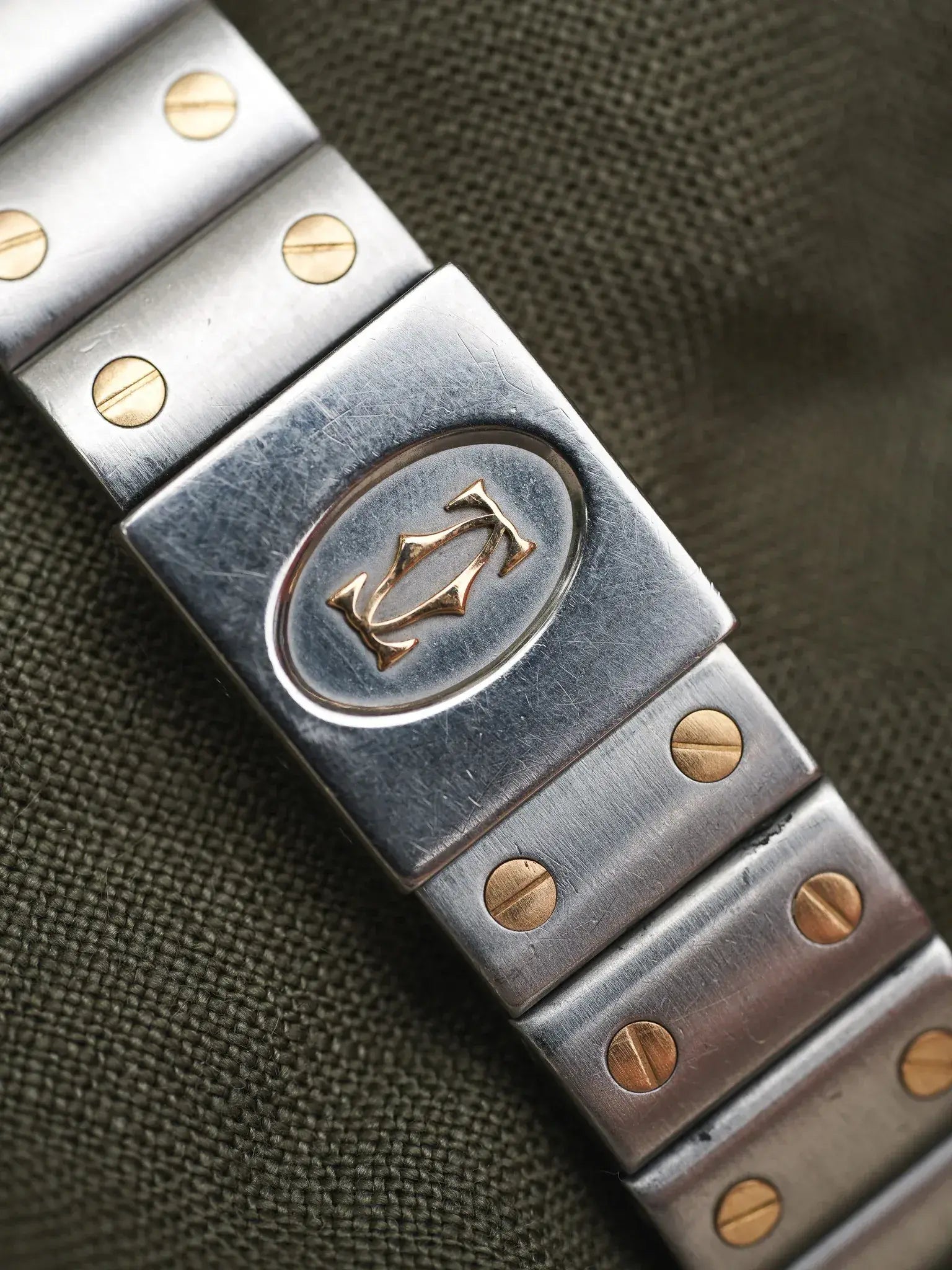 Montre Cartier Santos Galbée Vintage Or et Acier 1879 (Années 1990) - Atelier Victor