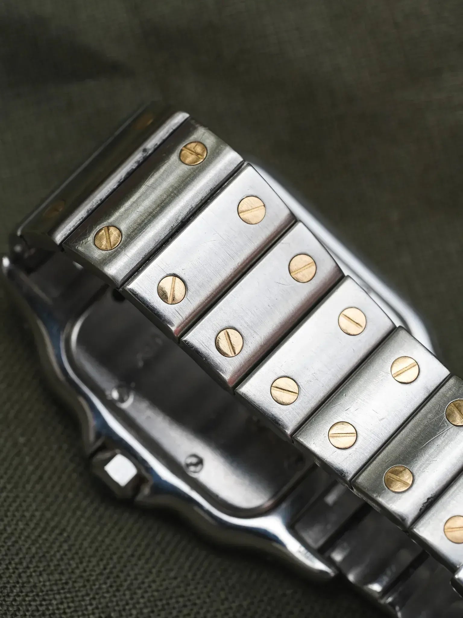 Montre Cartier Santos Galbée Vintage Or et Acier 1879 (Années 1990) - Atelier Victor