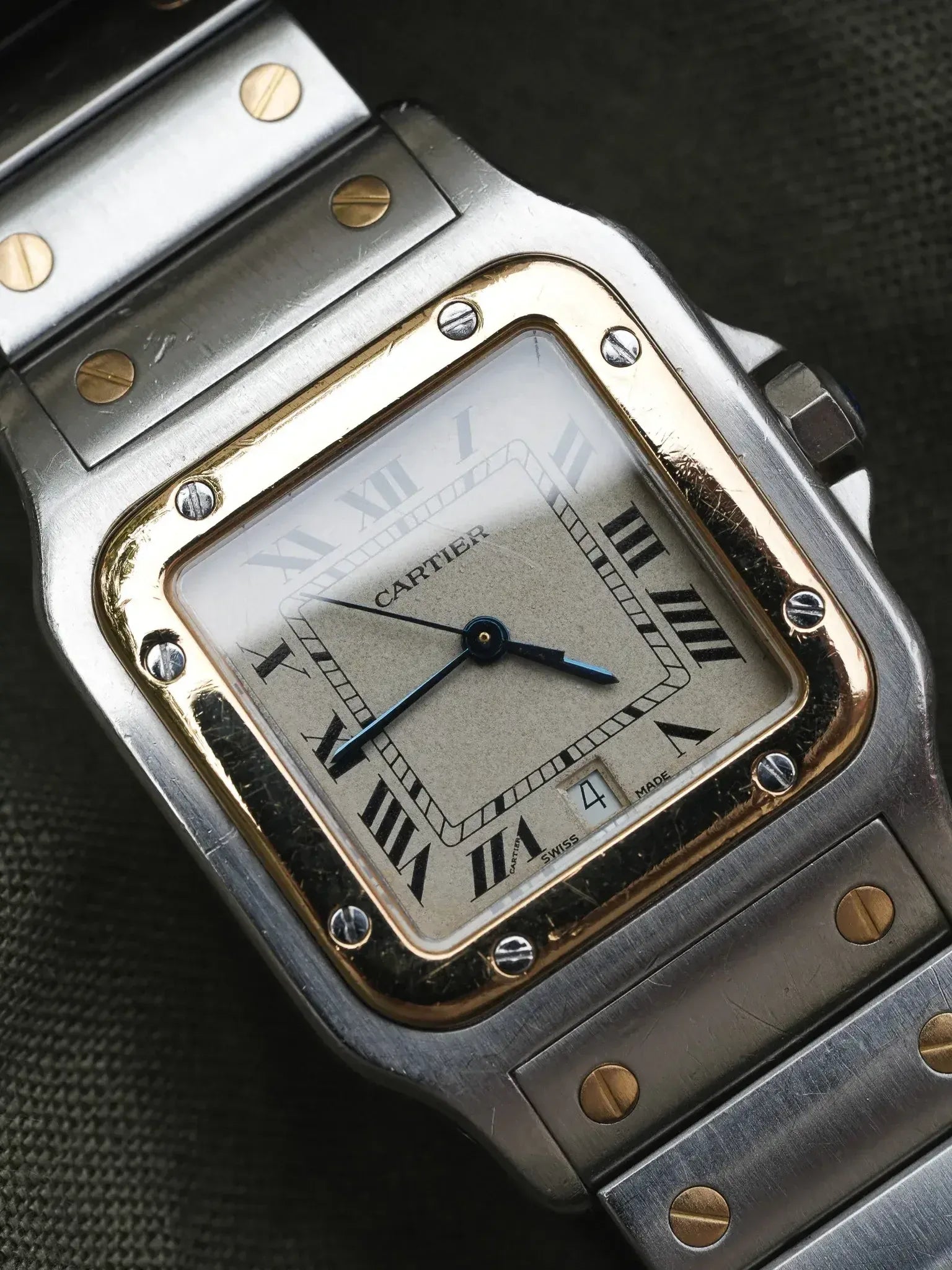 Montre Cartier Santos Galbée Vintage Or et Acier 1879 (Années 1990) - Atelier Victor