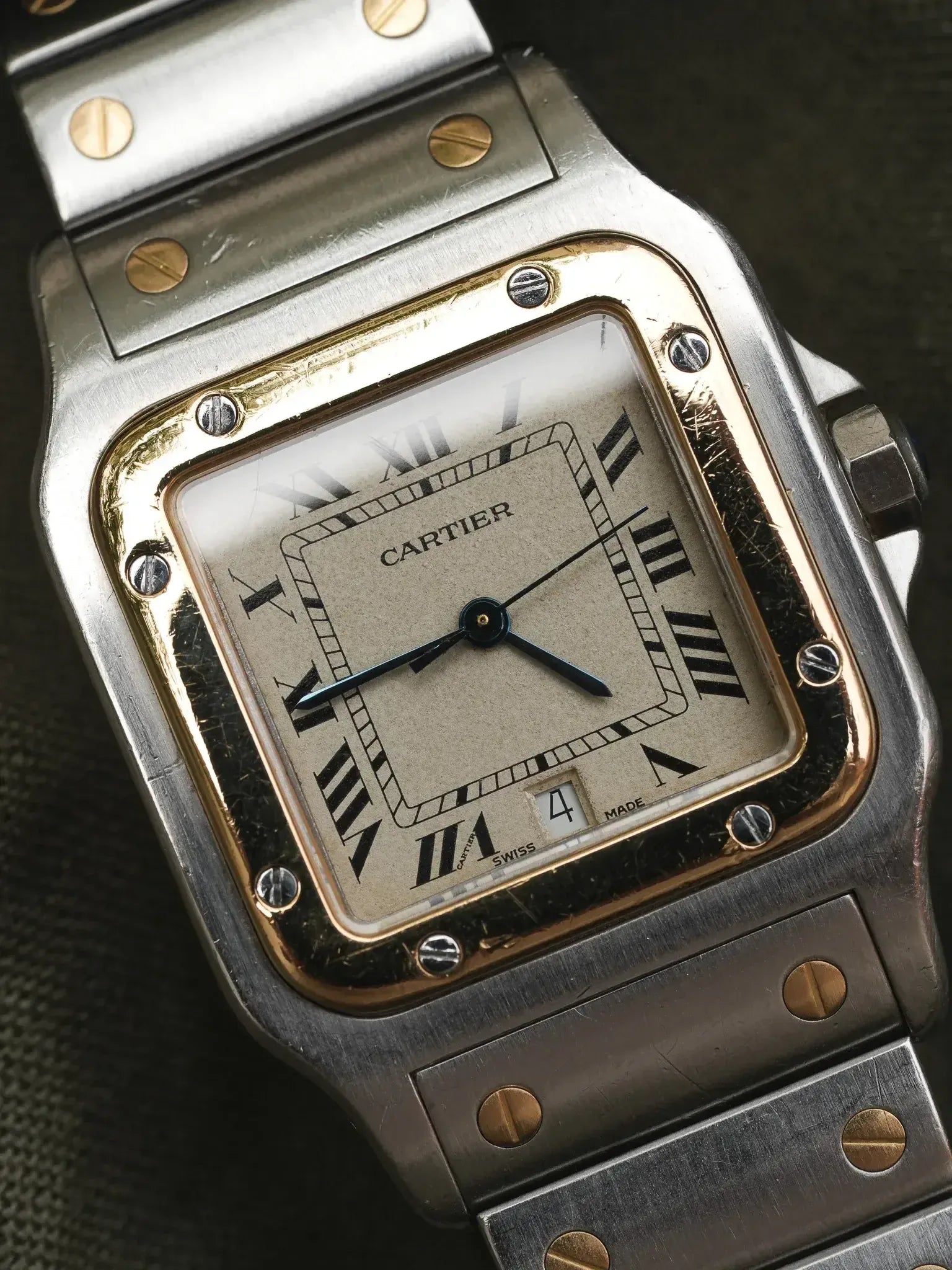Montre Cartier Santos Galbée Vintage Or et Acier 1879 (Années 1990) - Atelier Victor